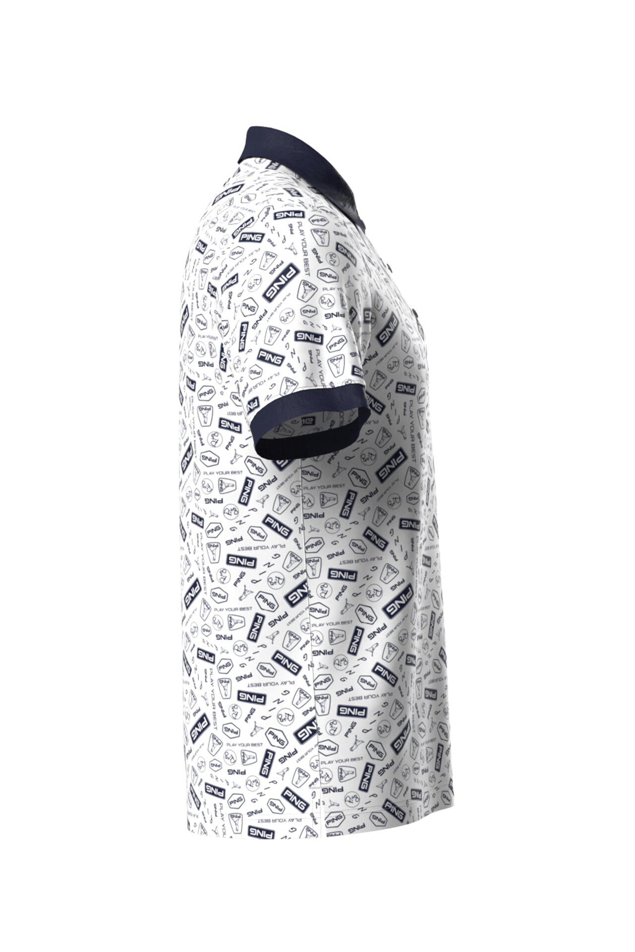 【PING APPAREL】総柄プリント半袖ポロシャツ ＜NATIVE＞ (MENS)