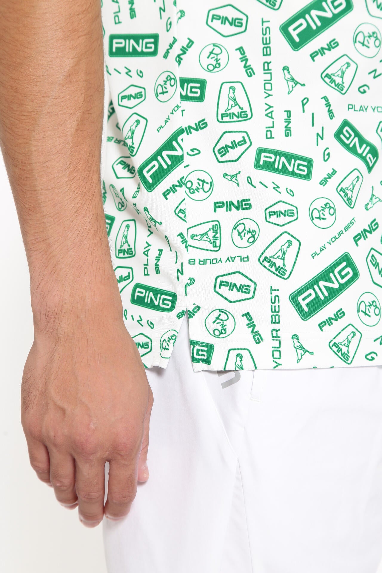 【PING APPAREL】総柄プリント半袖ポロシャツ ＜NATIVE＞ (MENS)