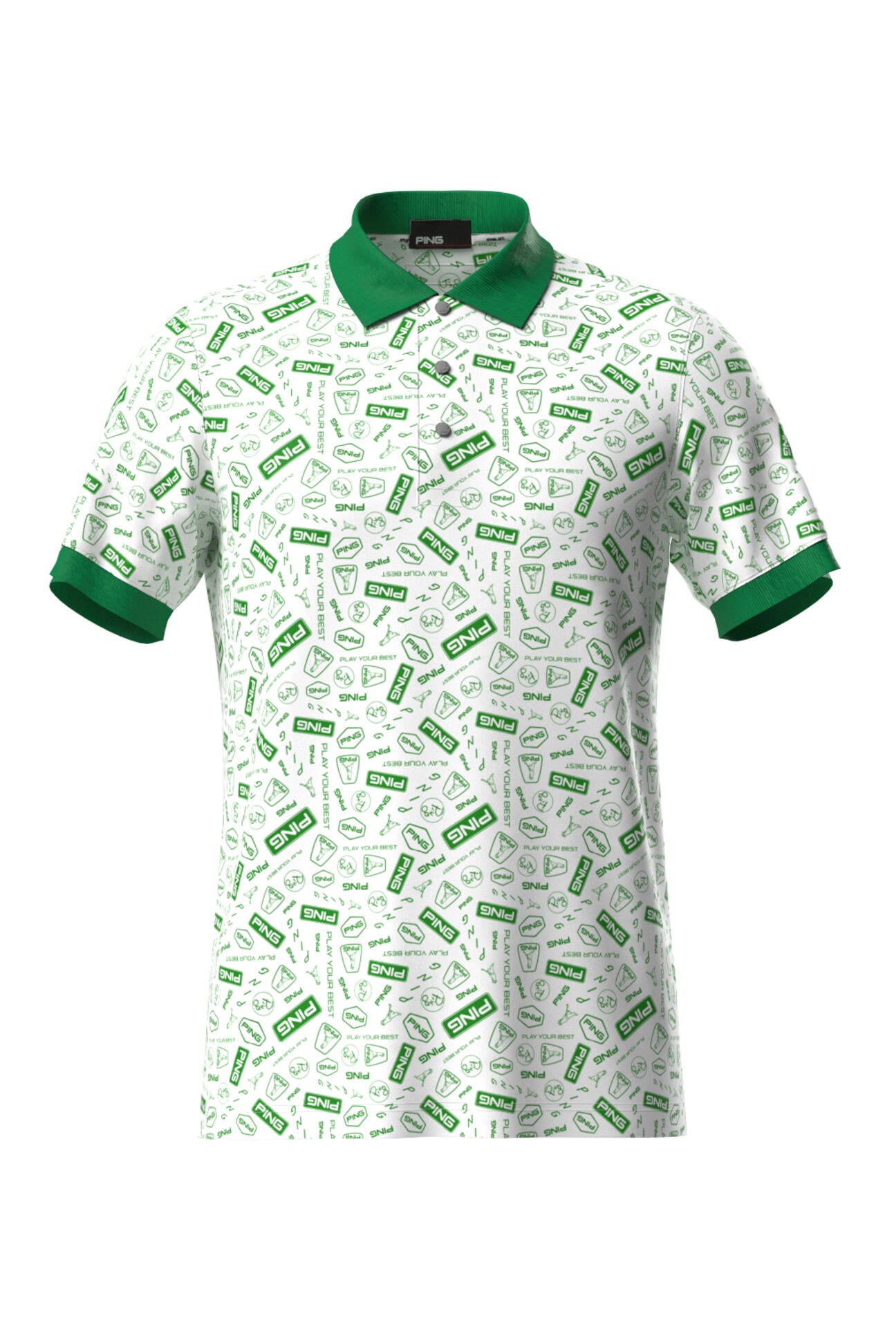 【PING APPAREL】総柄プリント半袖ポロシャツ ＜NATIVE＞ (MENS)