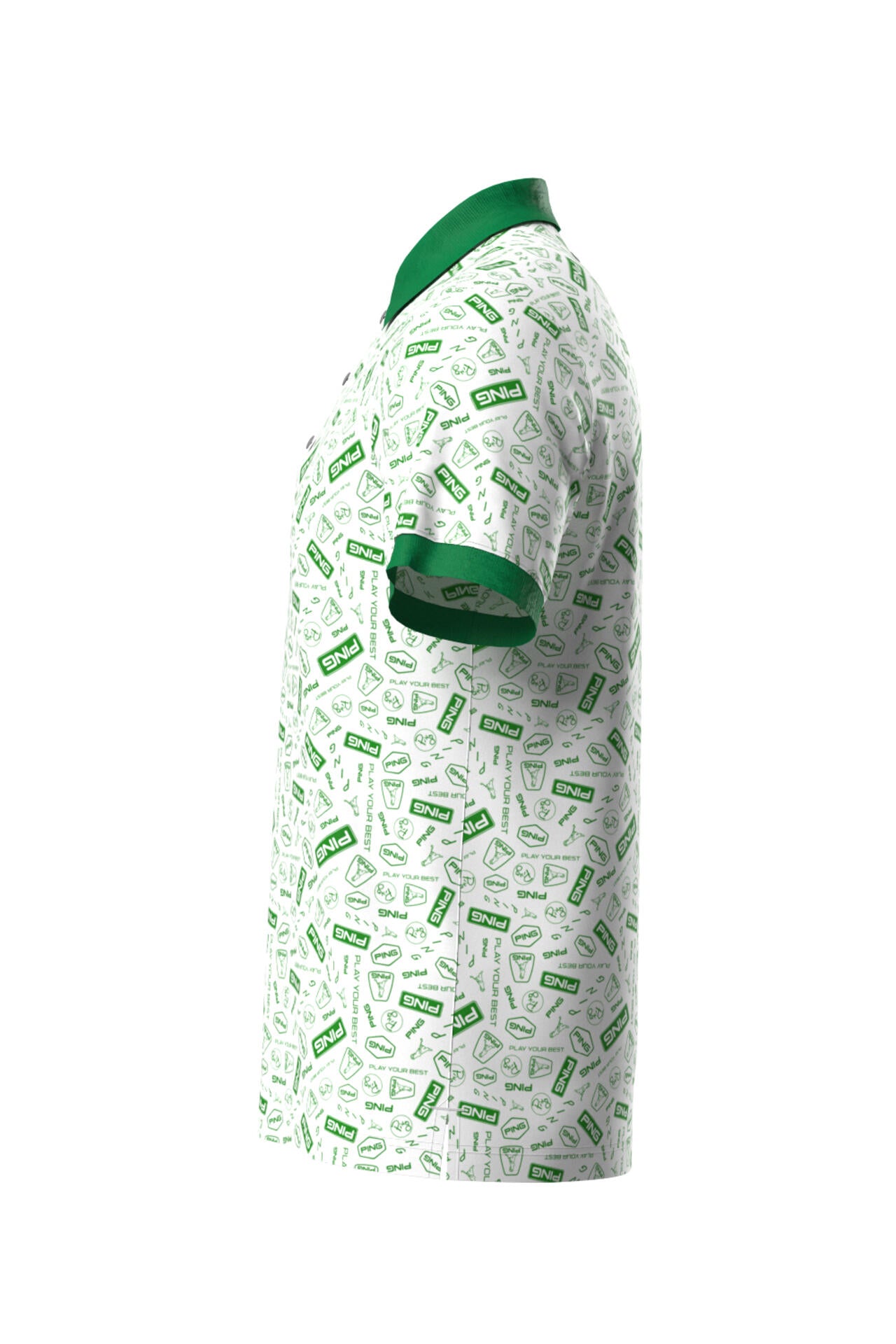 【PING APPAREL】総柄プリント半袖ポロシャツ ＜NATIVE＞ (MENS)