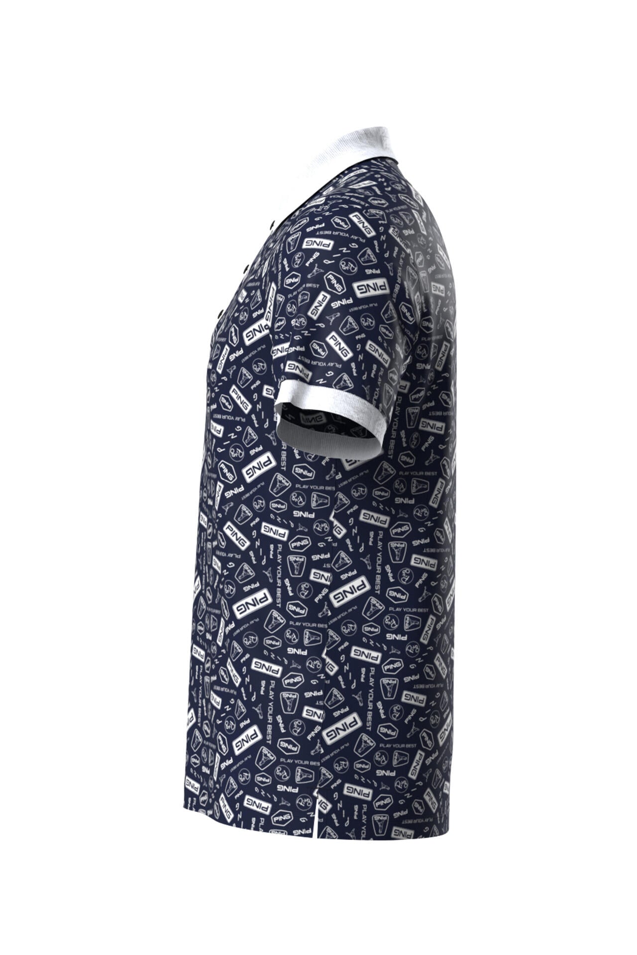 【PING APPAREL】総柄プリント半袖ポロシャツ ＜NATIVE＞ (MENS)