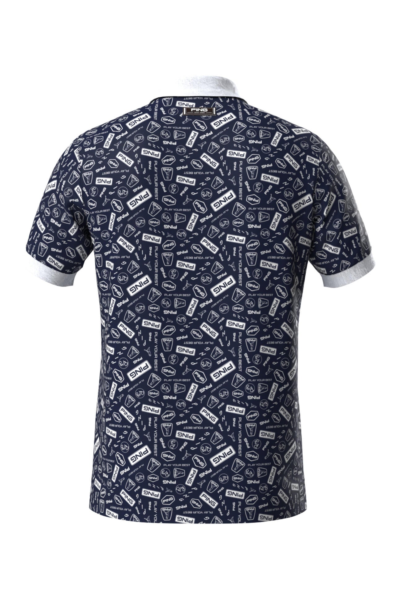 【PING APPAREL】総柄プリント半袖ポロシャツ ＜NATIVE＞ (MENS)