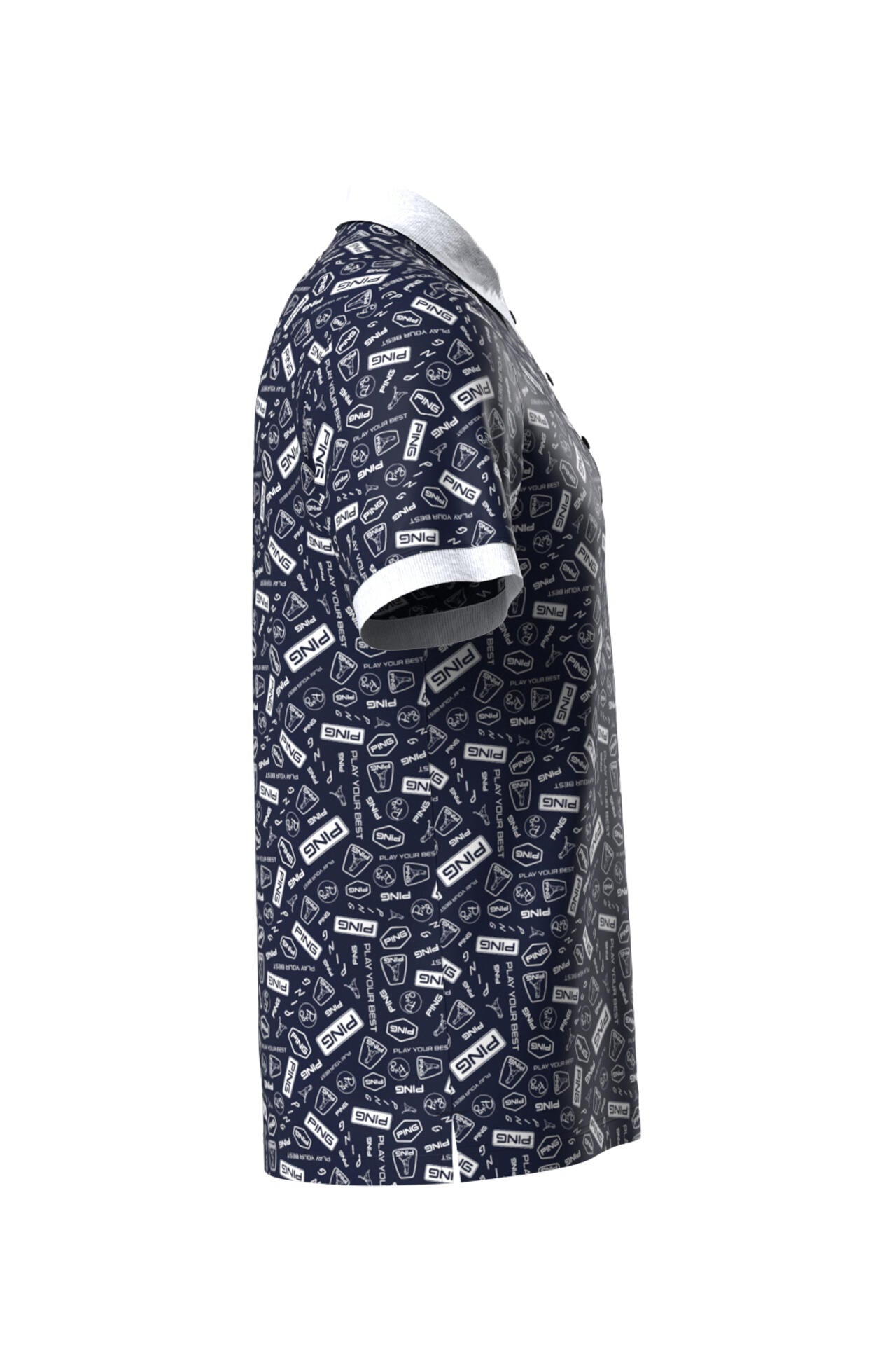 【PING APPAREL】総柄プリント半袖ポロシャツ ＜NATIVE＞ (MENS)