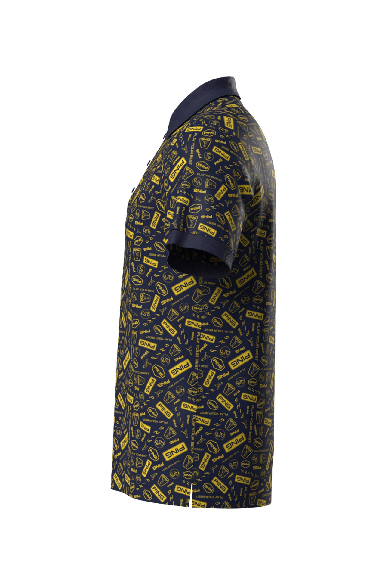 【PING APPAREL】総柄プリント半袖ポロシャツ ＜NATIVE＞ (MENS)