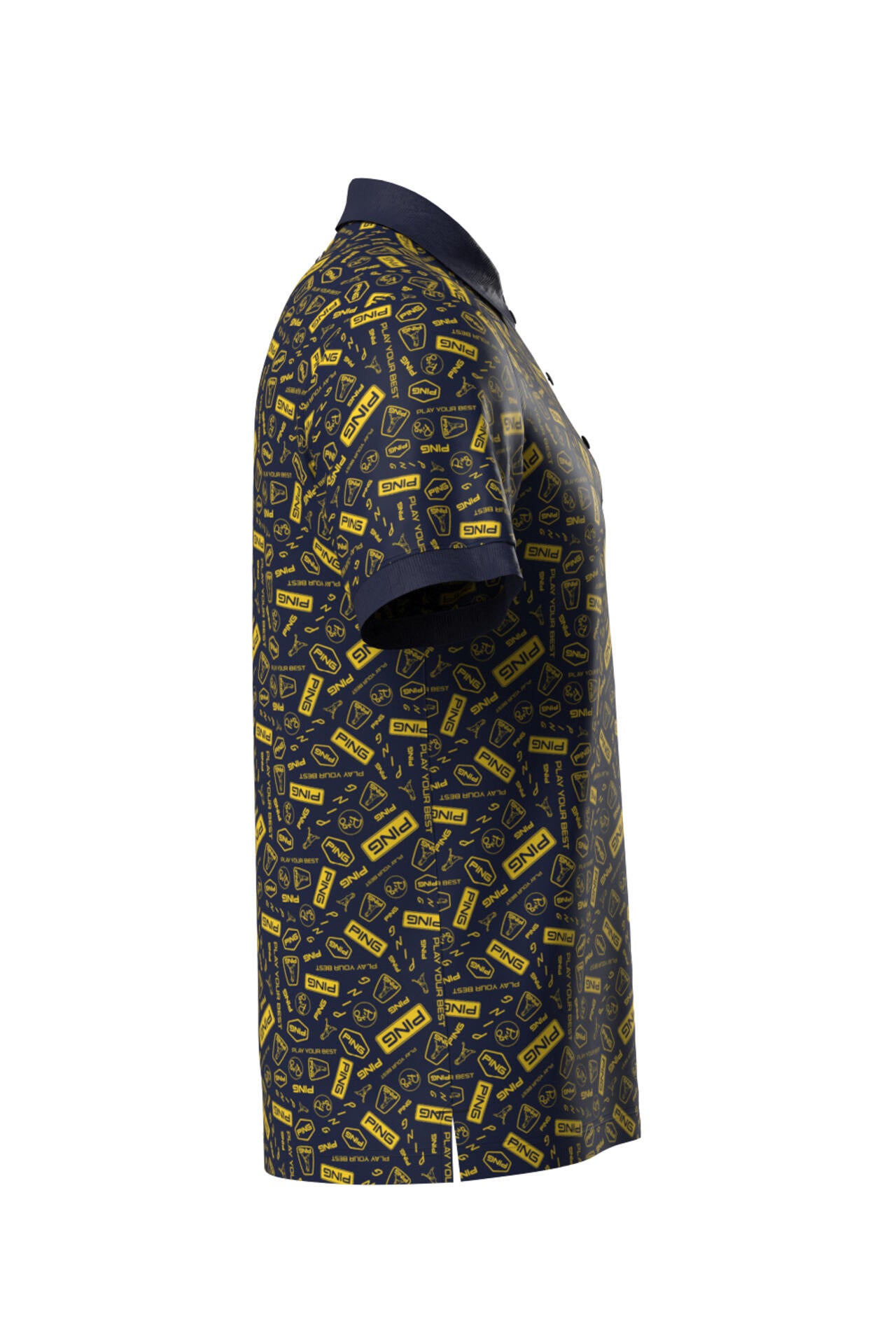 【PING APPAREL】総柄プリント半袖ポロシャツ ＜NATIVE＞ (MENS)
