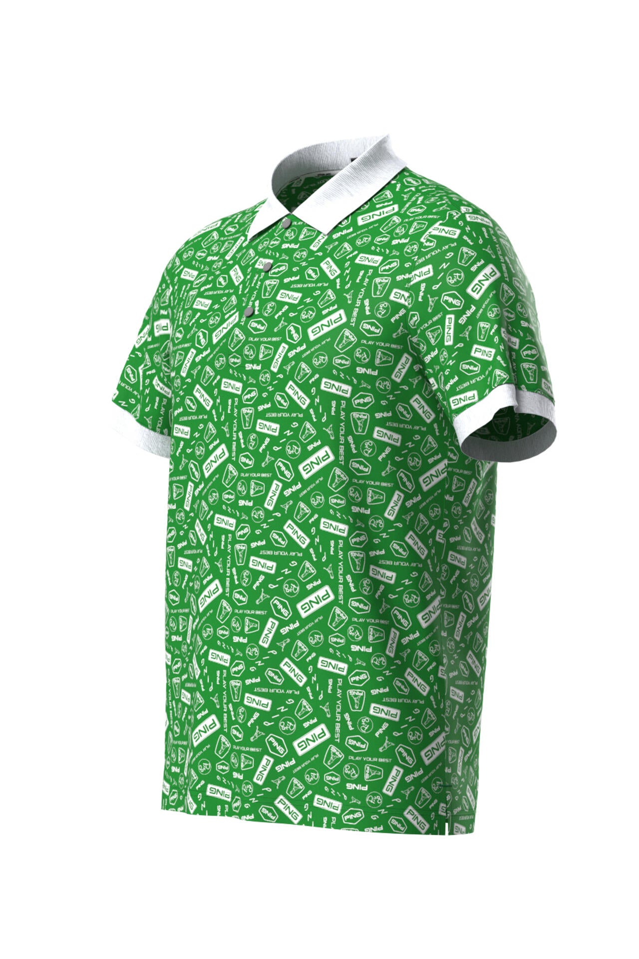 【PING APPAREL】総柄プリント半袖ポロシャツ ＜NATIVE＞ (MENS)