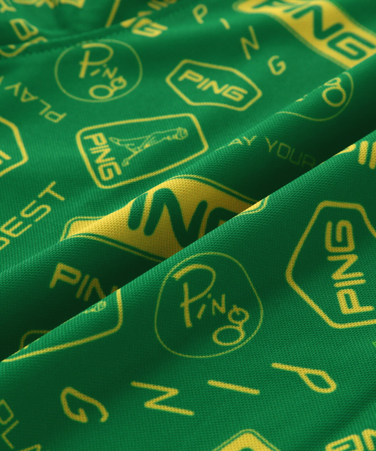 【PING APPAREL】総柄プリント半袖ポロシャツ ＜NATIVE＞ (MENS)