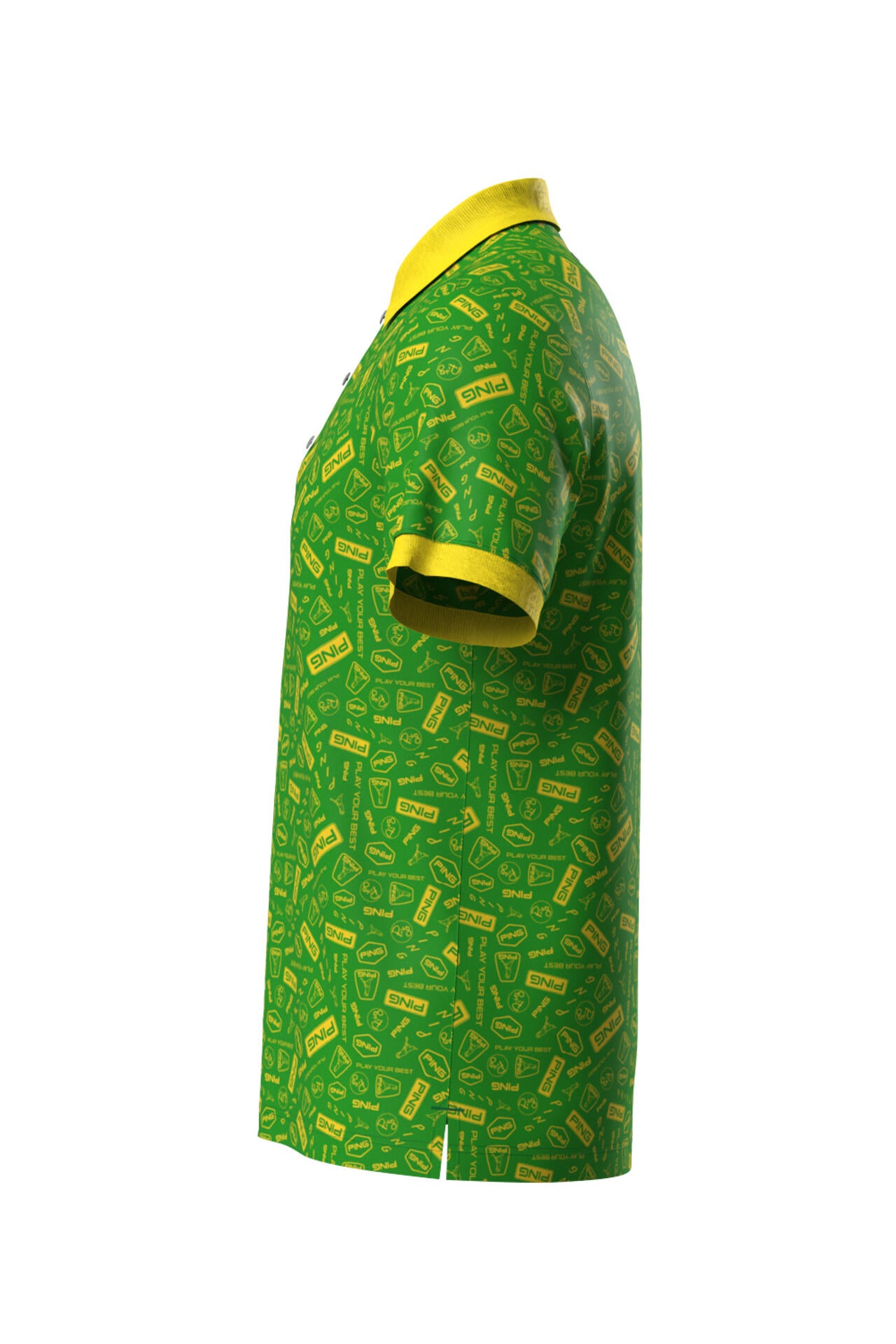 【PING APPAREL】総柄プリント半袖ポロシャツ ＜NATIVE＞ (MENS)