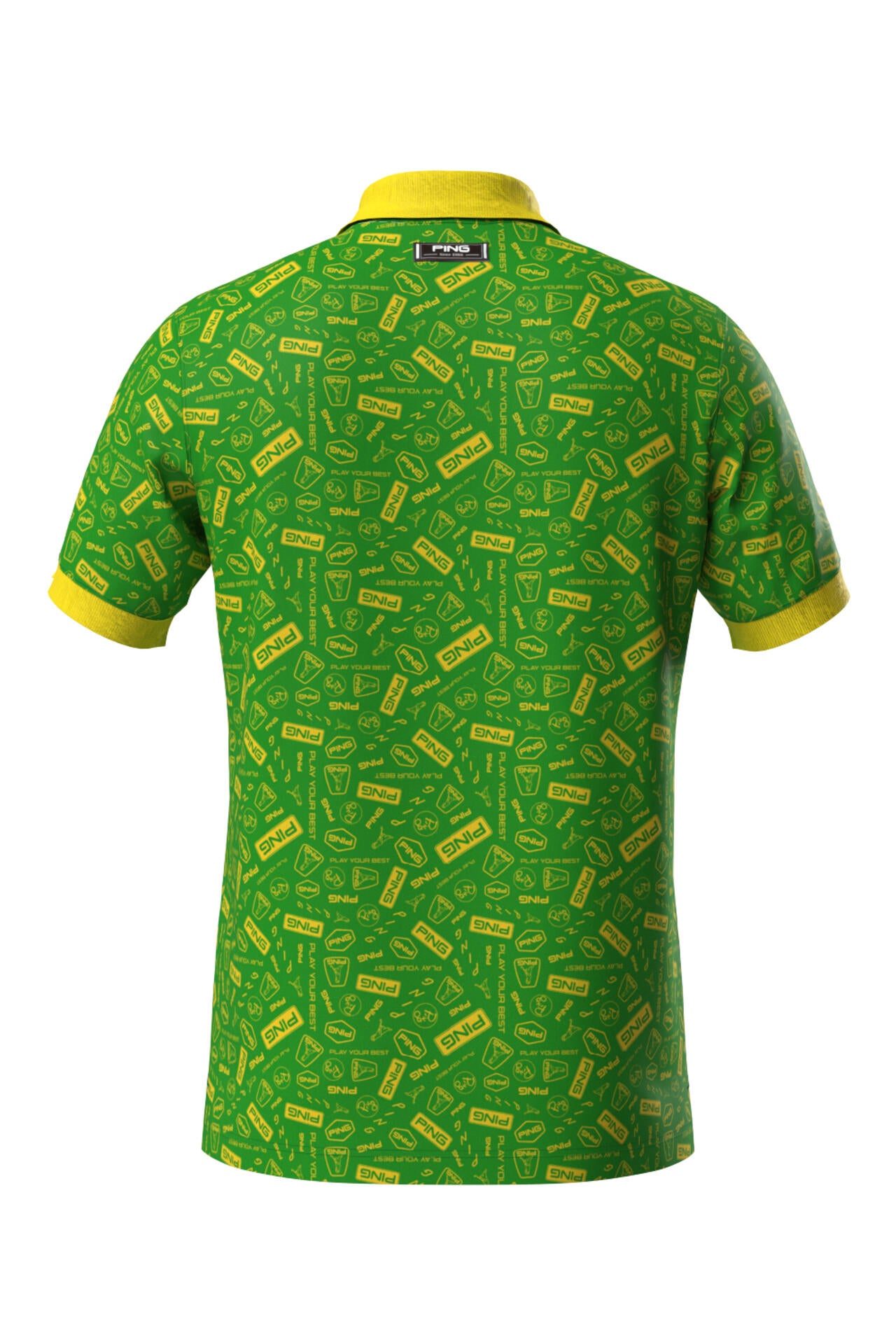 【PING APPAREL】総柄プリント半袖ポロシャツ ＜NATIVE＞ (MENS)