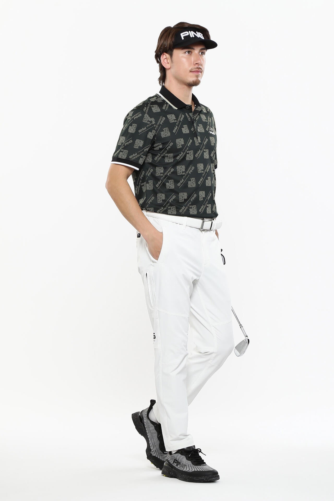 【PING APPAREL】バイアスロゴジャガード 半袖ポロシャツ ＜PERFORMANCE＞ (MENS)