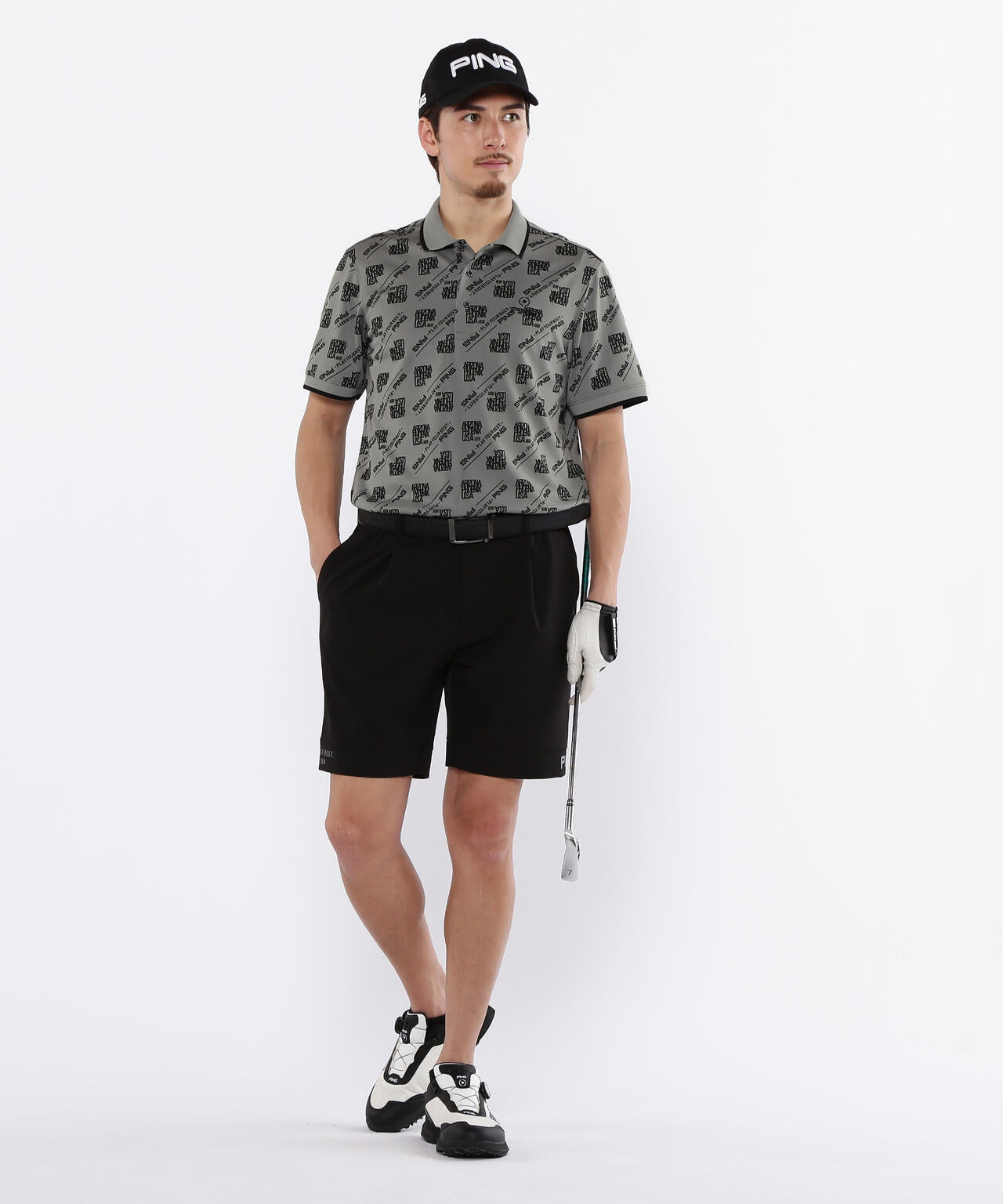 【PING APPAREL】バイアスロゴジャガード 半袖ポロシャツ ＜PERFORMANCE＞ (MENS)