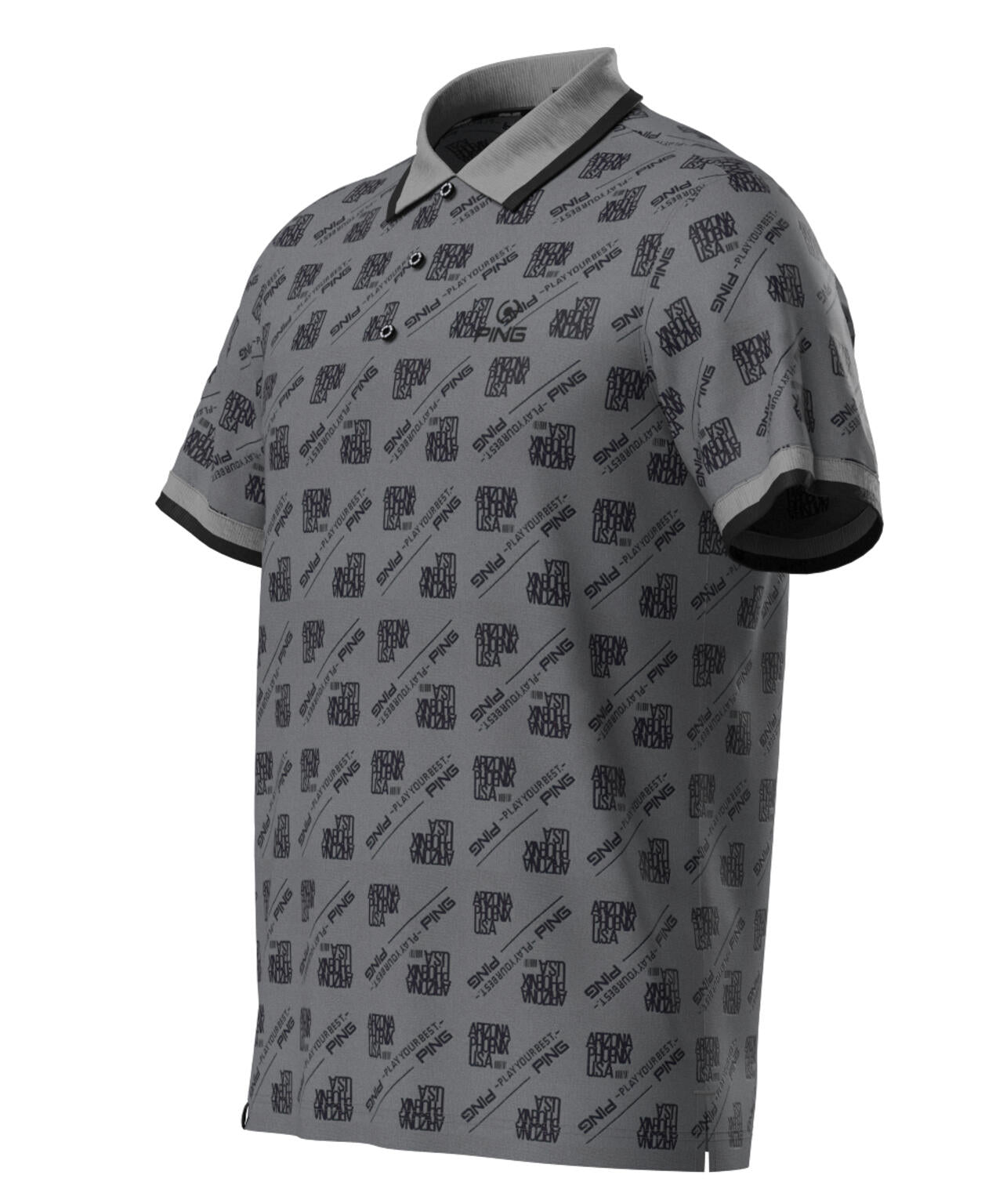 【PING APPAREL】バイアスロゴジャガード 半袖ポロシャツ ＜PERFORMANCE＞ (MENS)