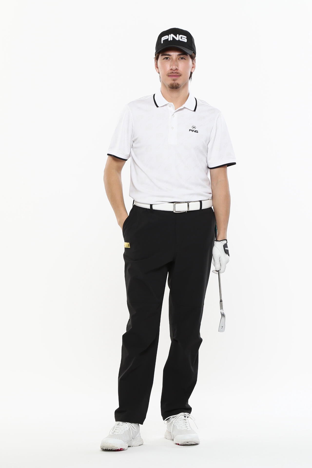 【PING APPAREL】バイアスロゴジャガード 半袖ポロシャツ ＜PERFORMANCE＞ (MENS)