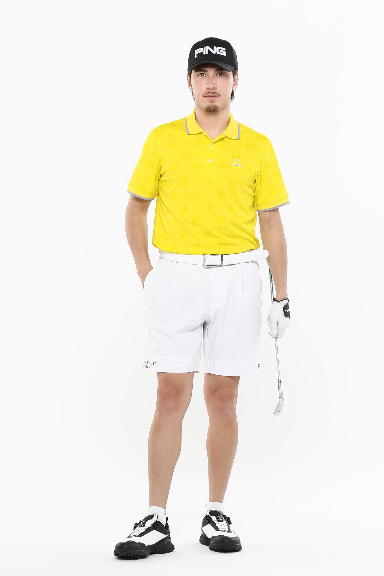 【PING APPAREL】バイアスロゴジャガード 半袖ポロシャツ ＜PERFORMANCE＞ (MENS)