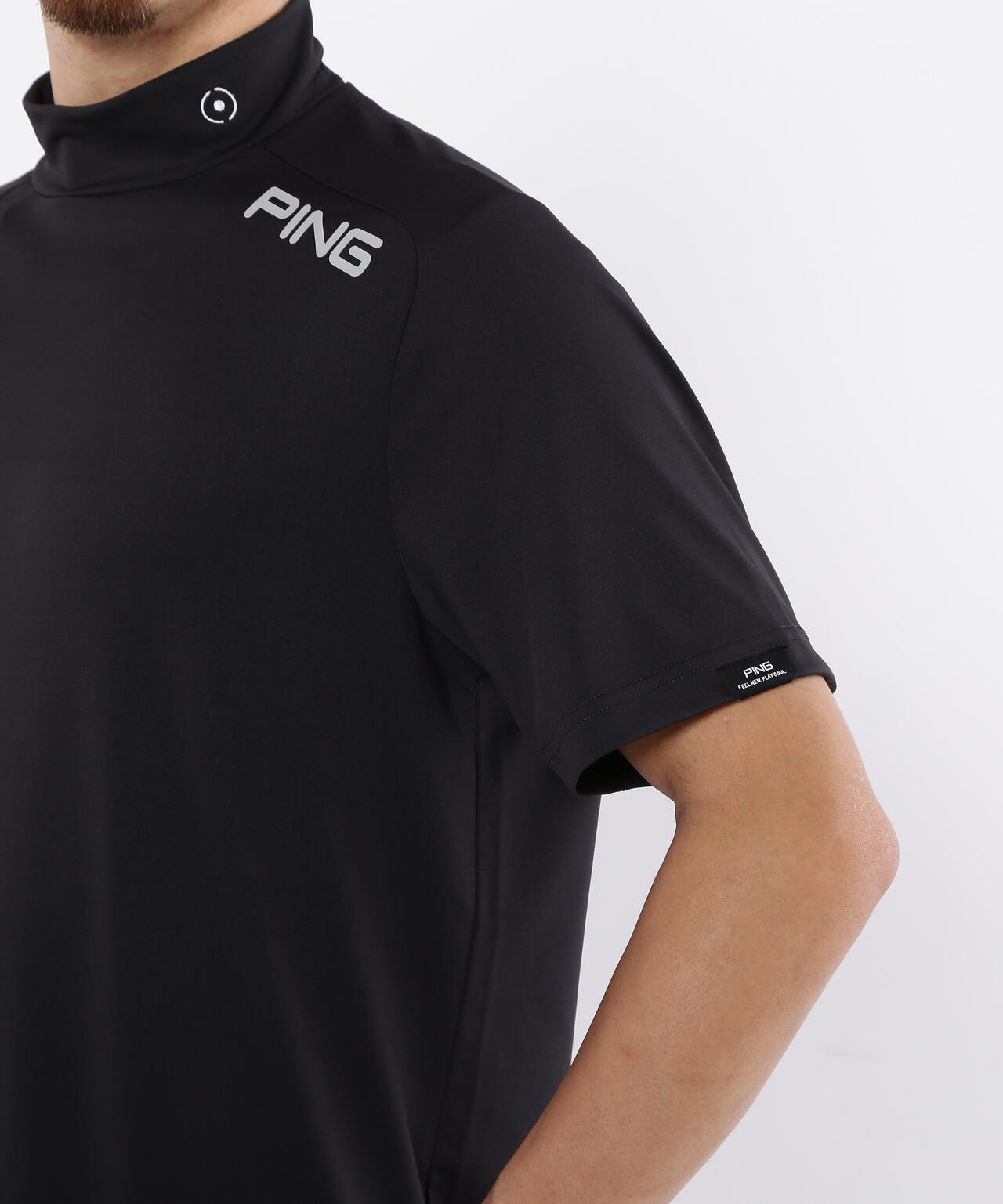 【PING APPAREL】メッシュパネルジャガード半袖ハイネックカットソー ＜PERFORMANCE＞ (MENS)