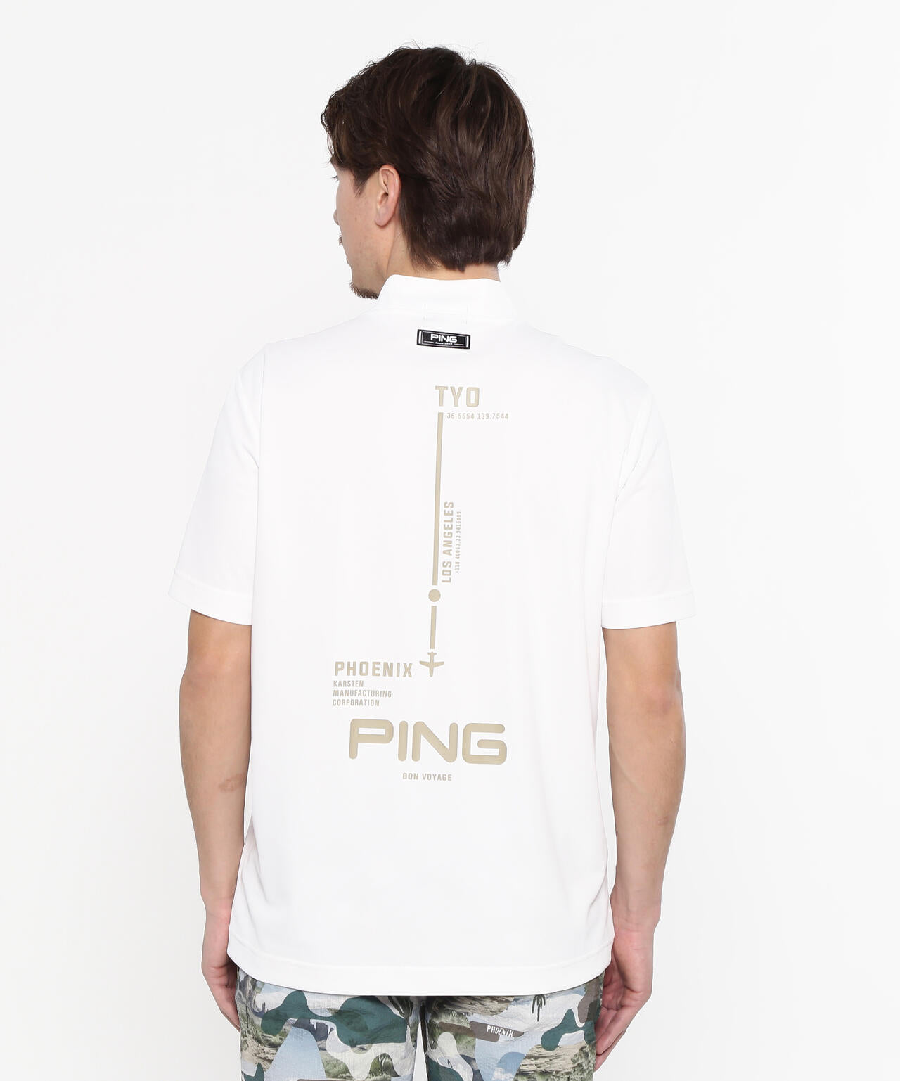 【PING APPAREL】カノコ 半袖ハイネックシャツ ＜NATIVE＞ (MENS)