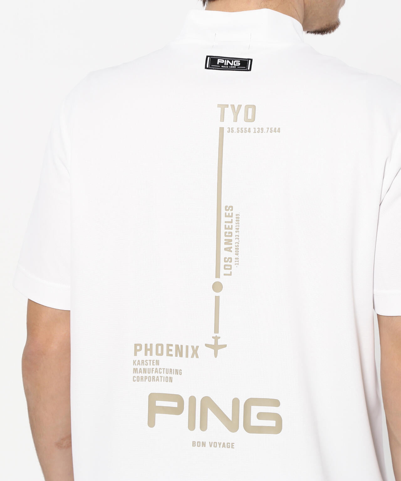 【PING APPAREL】カノコ 半袖ハイネックシャツ ＜NATIVE＞ (MENS)