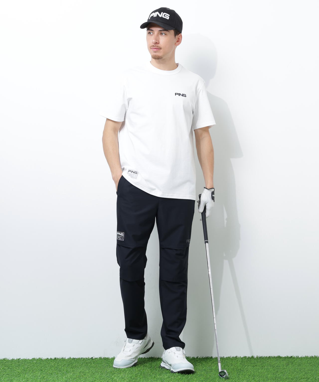【PING APPAREL】【UVカット・透け防止・ストレッチ】ドビーテーパードパンツ ＜GOLD＞ (MENS)