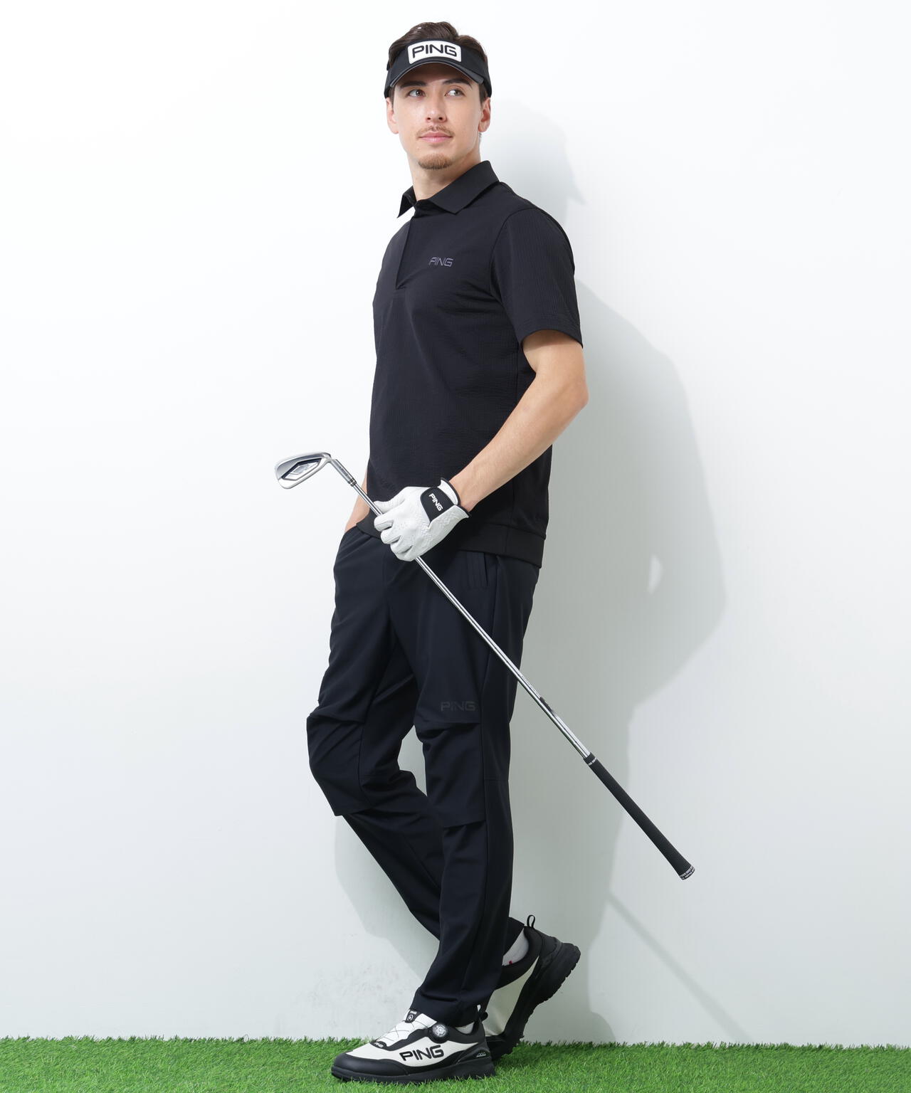 【PING APPAREL】【UVカット・透け防止・ストレッチ】ドビーテーパードパンツ ＜GOLD＞ (MENS)