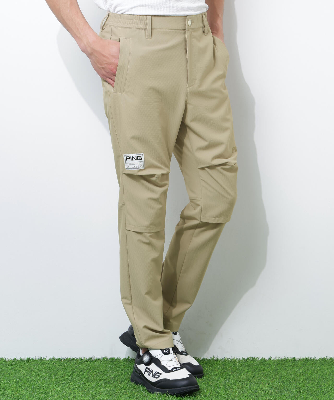 【PING APPAREL】【UVカット・透け防止・ストレッチ】ドビーテーパードパンツ ＜GOLD＞ (MENS)