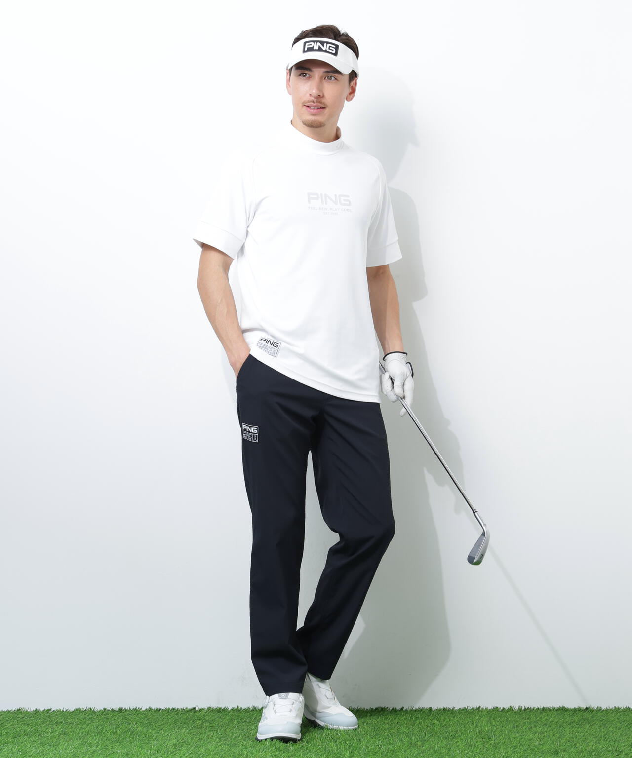 【PING APPAREL】【吸汗速乾・ストレッチ】サッカー5ポケットパンツ ＜GOLD＞ (MENS)