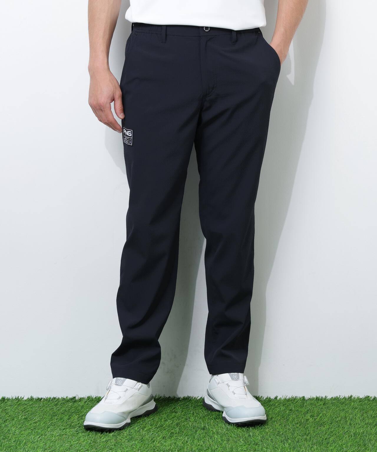 【PING APPAREL】【吸汗速乾・ストレッチ】サッカー5ポケットパンツ ＜GOLD＞ (MENS)