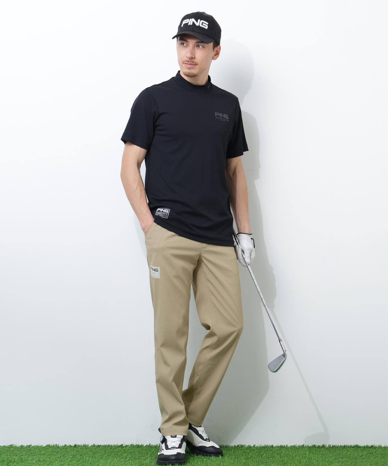 【PING APPAREL】【吸汗速乾・ストレッチ】サッカー5ポケットパンツ ＜GOLD＞ (MENS)