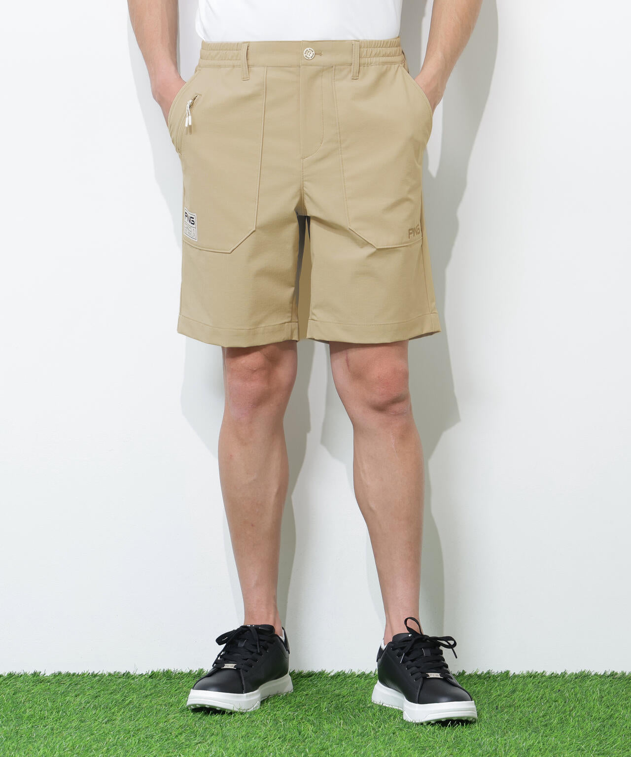【PING APPAREL】全方向ストレッチドライタッチリップストップショートパンツ ＜GOLD＞ (MENS)