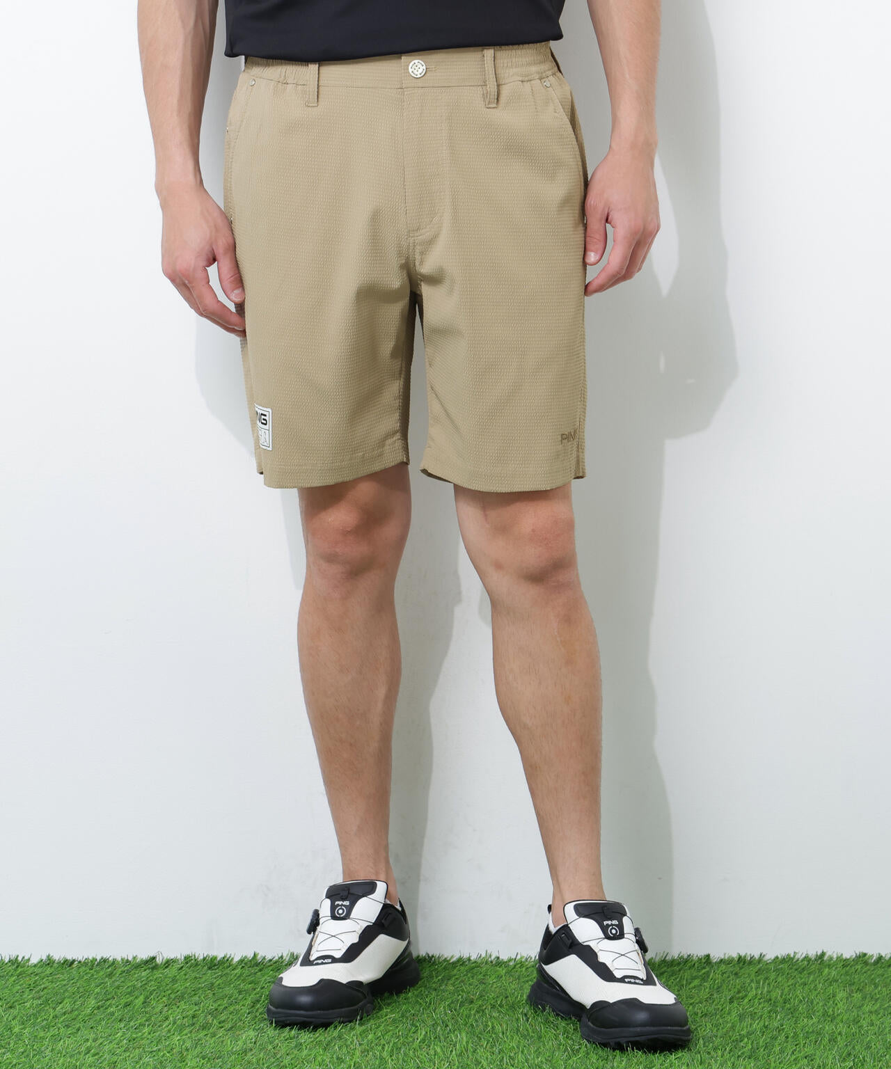 【PING APPAREL】【吸汗速乾・ストレッチ】サッカー5ポケットショートパンツ ＜GOLD＞ (MENS)