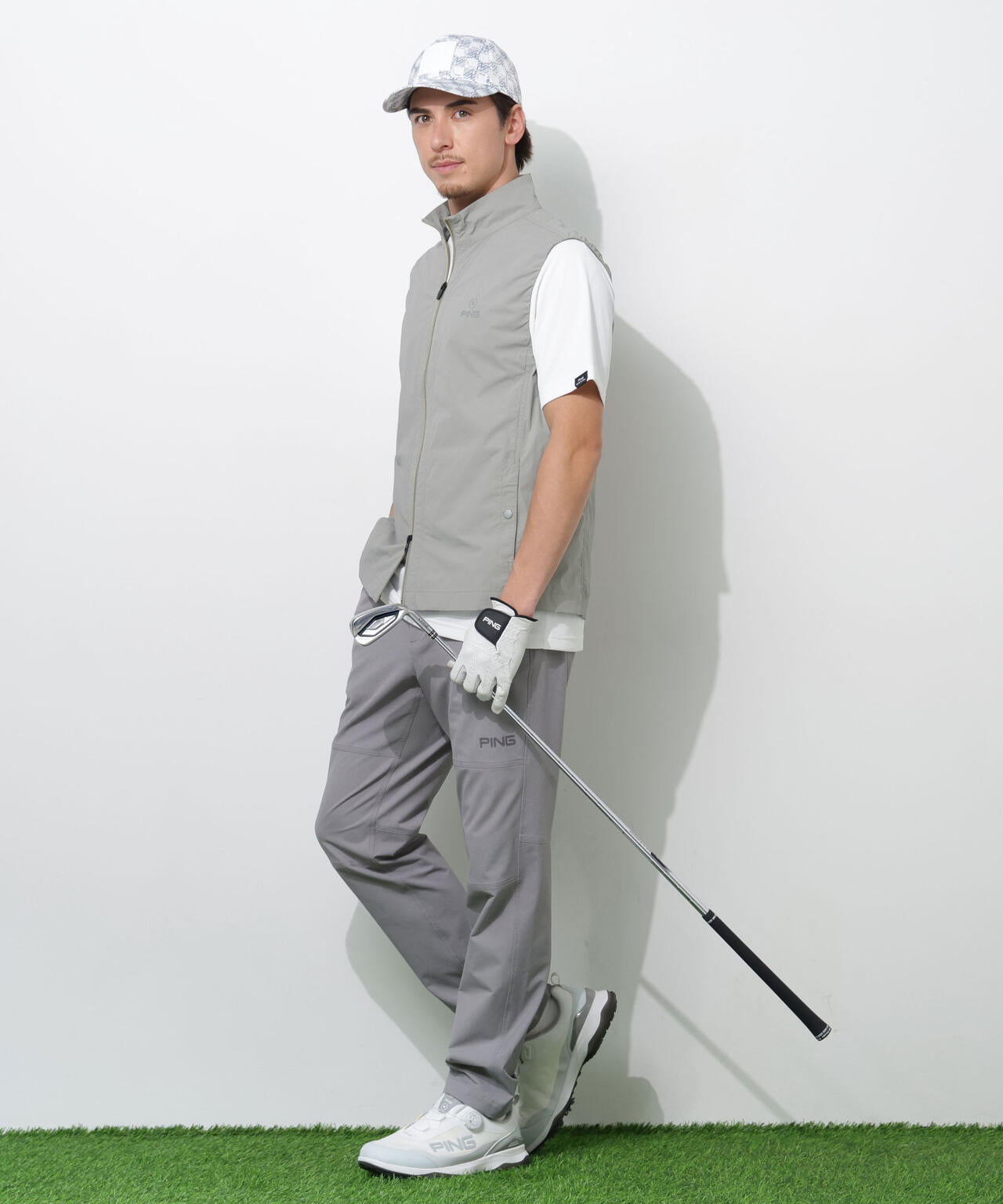【PING APPAREL】ストレッチリップストップ/メッシュニット 高機能レイヤードツインセット ＜PERFORMANCE＞ (MENS)