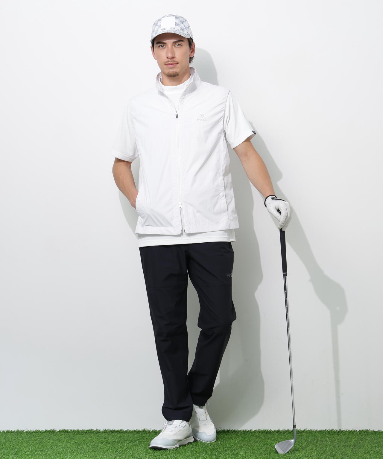 【PING APPAREL】ストレッチリップストップ/メッシュニット 高機能レイヤードツインセット ＜PERFORMANCE＞ (MENS)