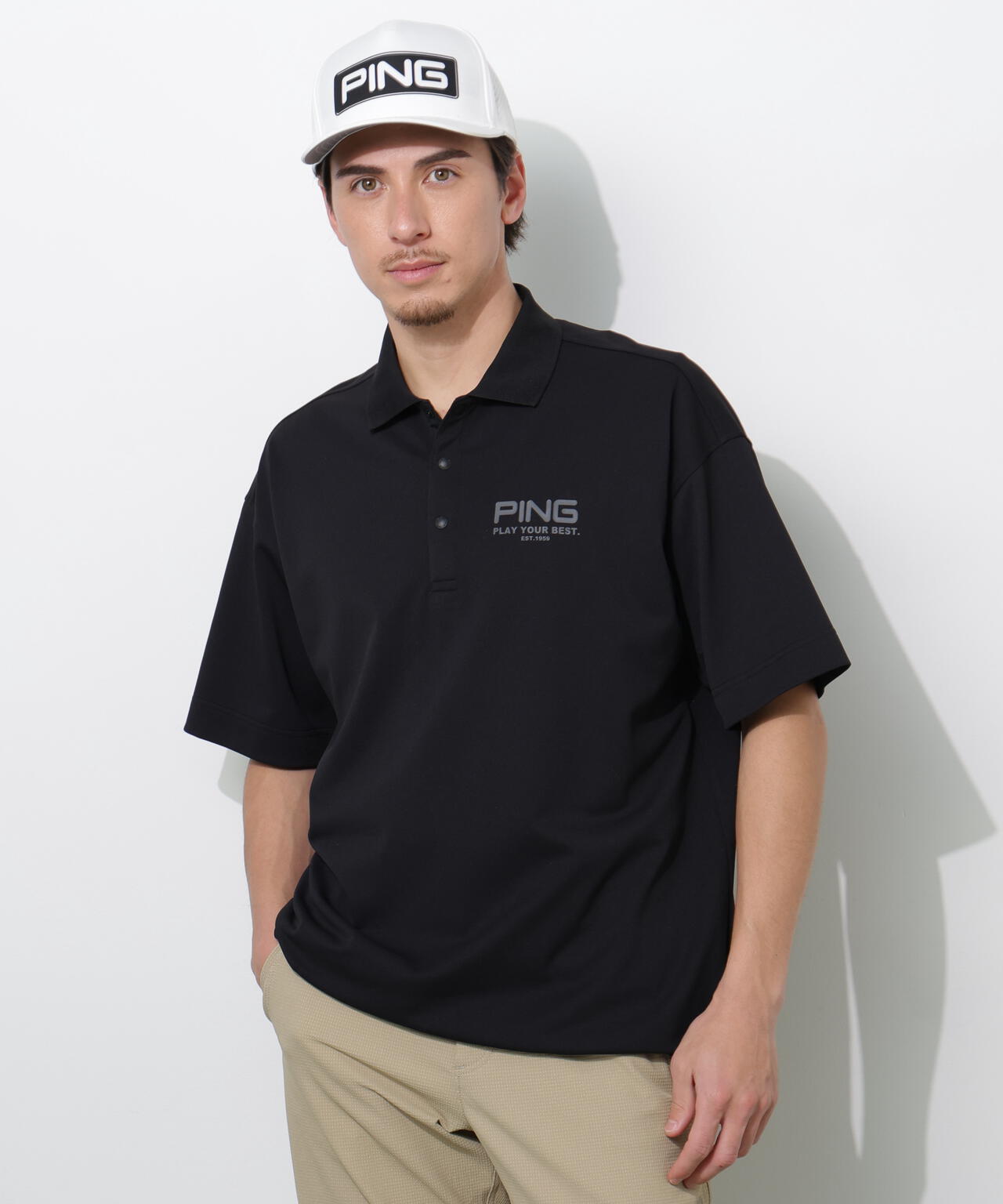 【PING APPAREL】クイックドライUV半袖カノコオーバーポロシャツ ＜PERFORMANCE＞ (MENS)