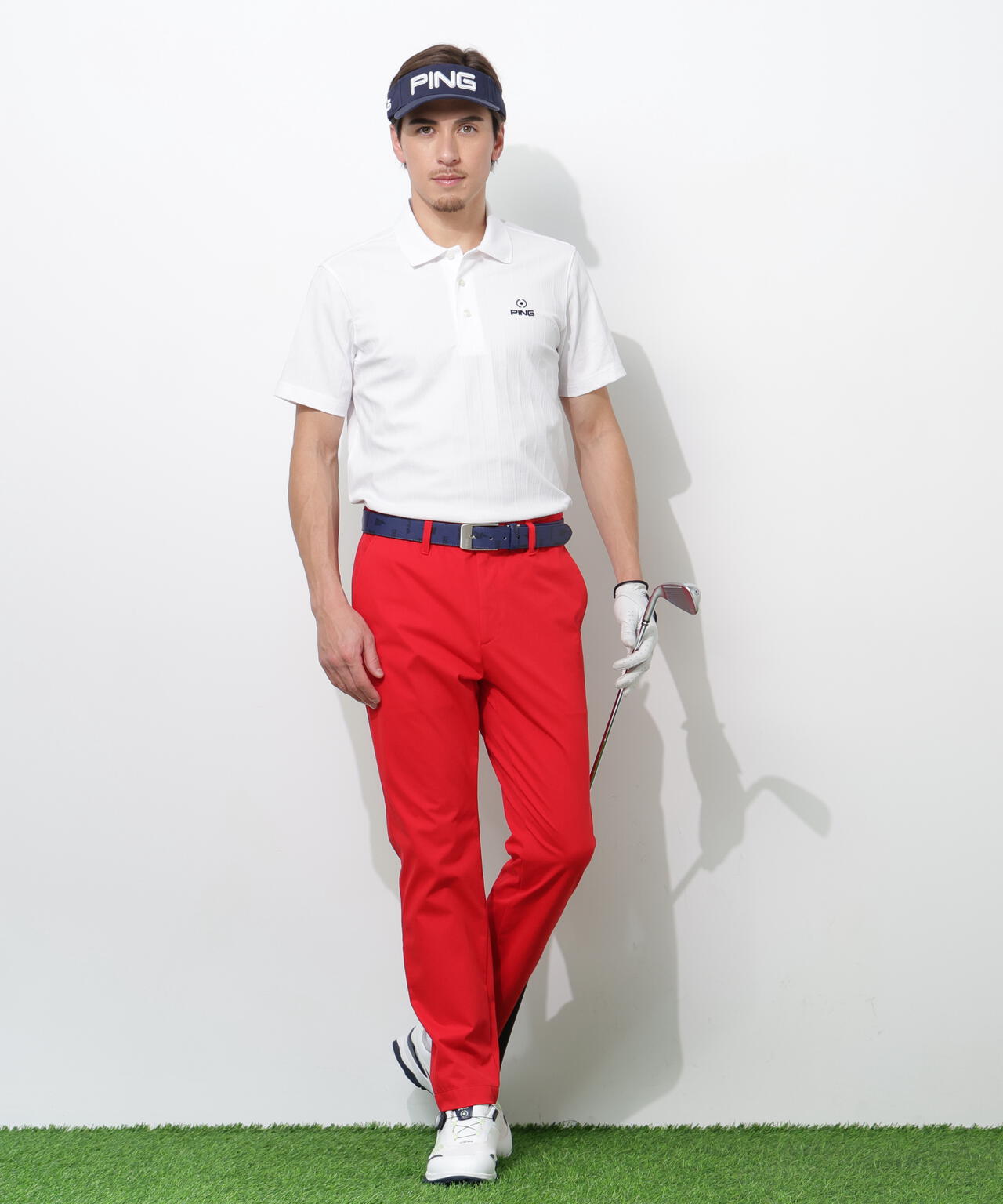 【PING APPAREL】EPIX変形ストレッチカノコ半袖ポロシャツ ＜NAITVE＞ (MENS)
