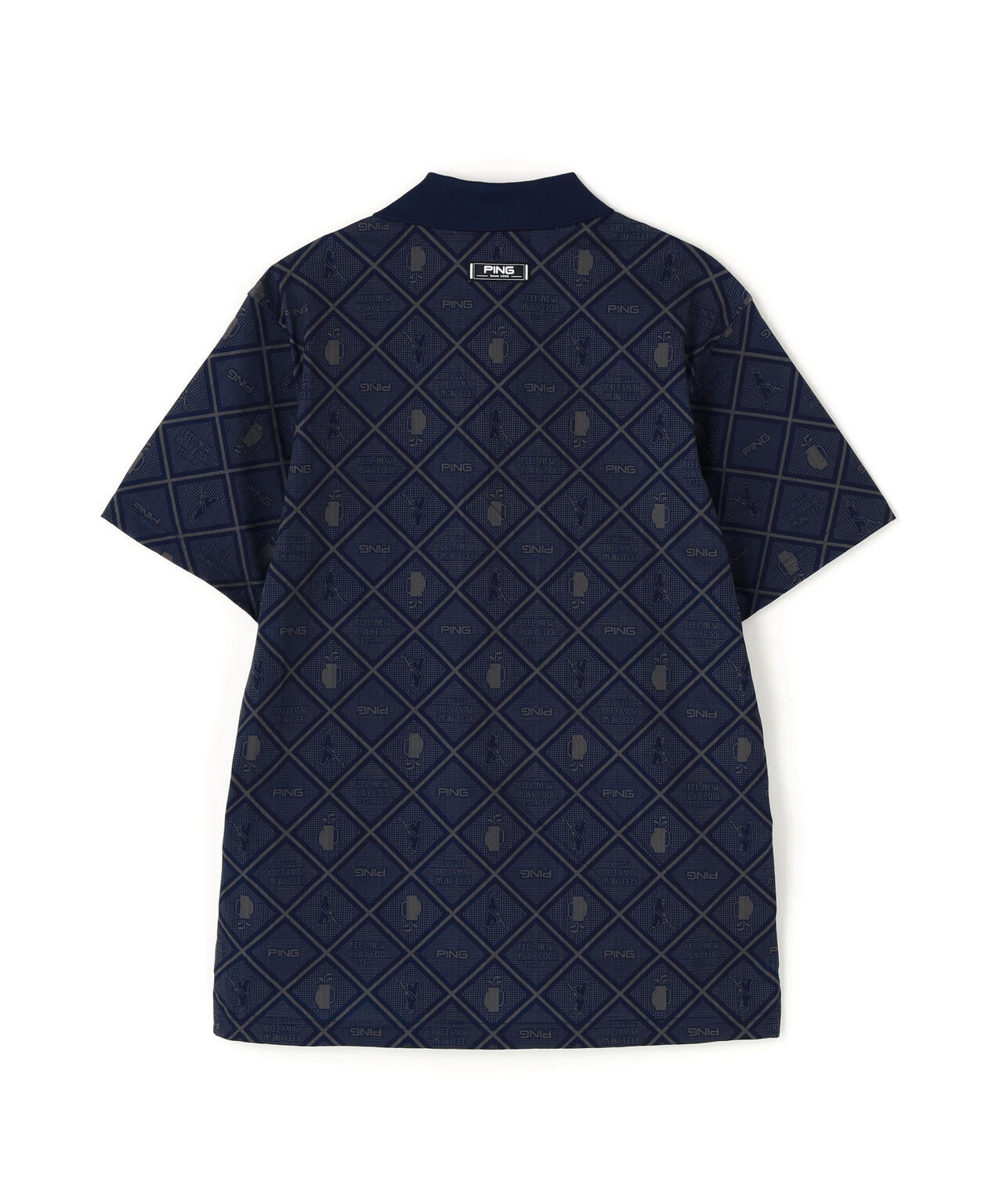 【PING APPAREL】バイアスチェックプリントEPIX変形ストレッチサッカー半袖ポロシャツ ＜NATIVE＞ (MENS)