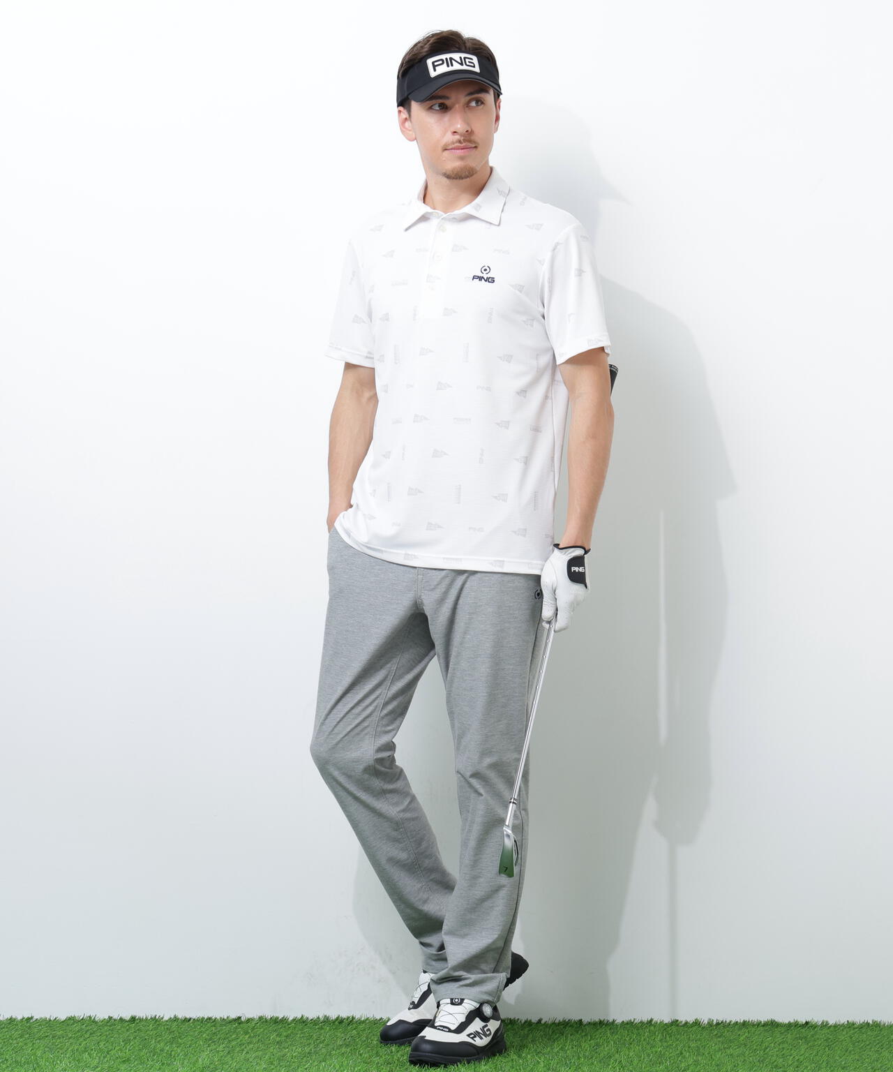 【PING APPAREL】ストレッチミニポップコーン半袖ポロシャツ ＜NATIVE＞ (MENS)