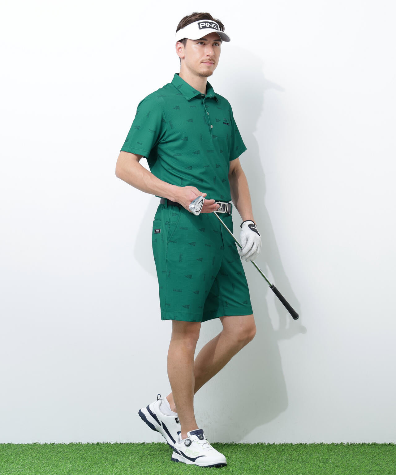 【PING APPAREL】ストレッチミニポップコーン半袖ポロシャツ ＜NATIVE＞ (MENS)