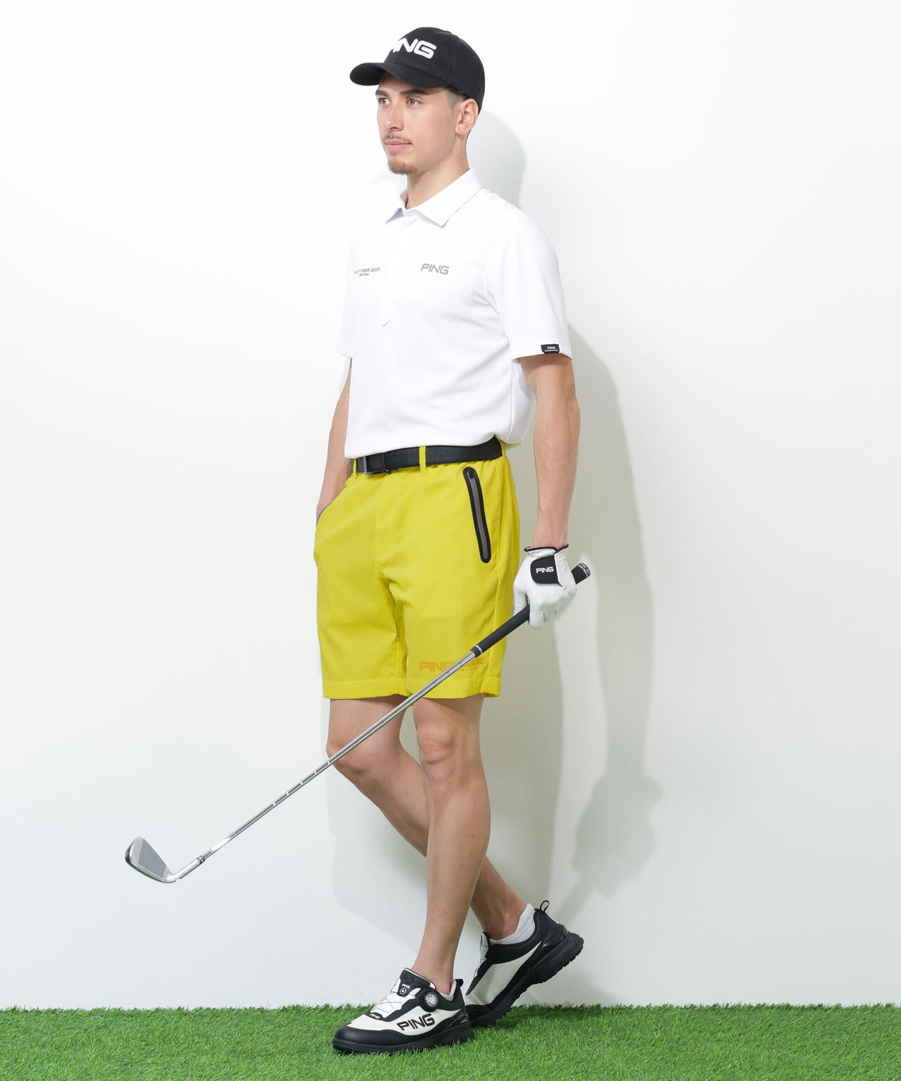【PING APPAREL】アセイヤーン裏ワッフル半袖ポロシャツ ＜PERFORMANCE＞ (MENS)