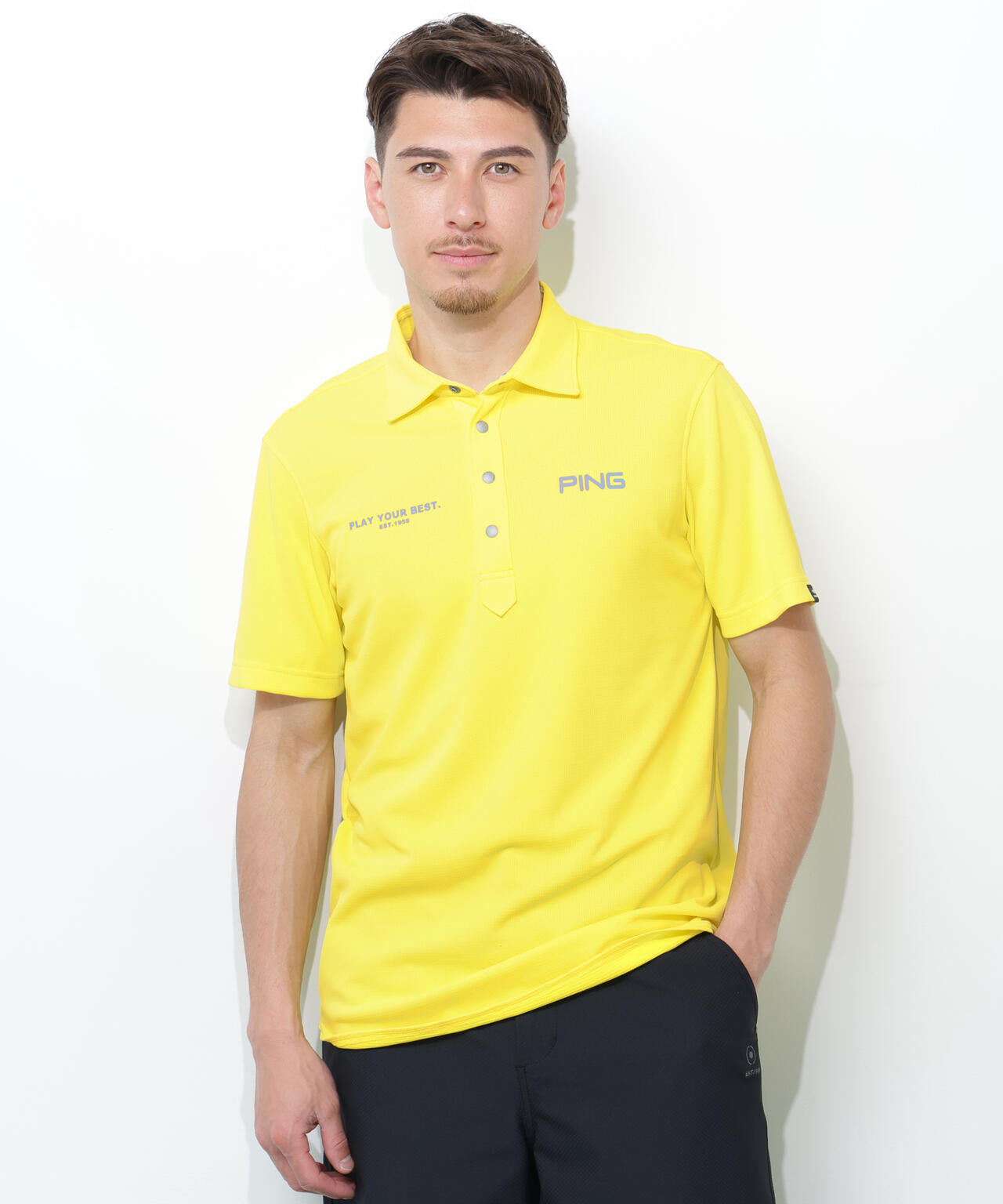 【PING APPAREL】アセイヤーン裏ワッフル半袖ポロシャツ ＜PERFORMANCE＞ (MENS)