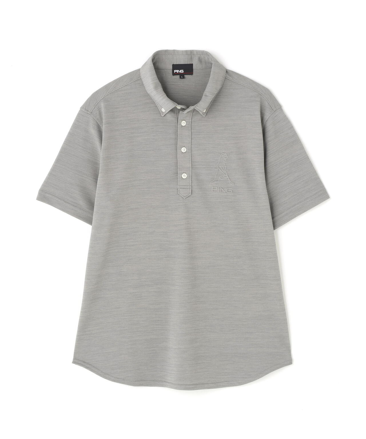 【PING APPAREL】Mr.PINGエンボスカノコ レイブロック半袖ボタンダウンシャツ ＜NAITVE＞ (MENS)