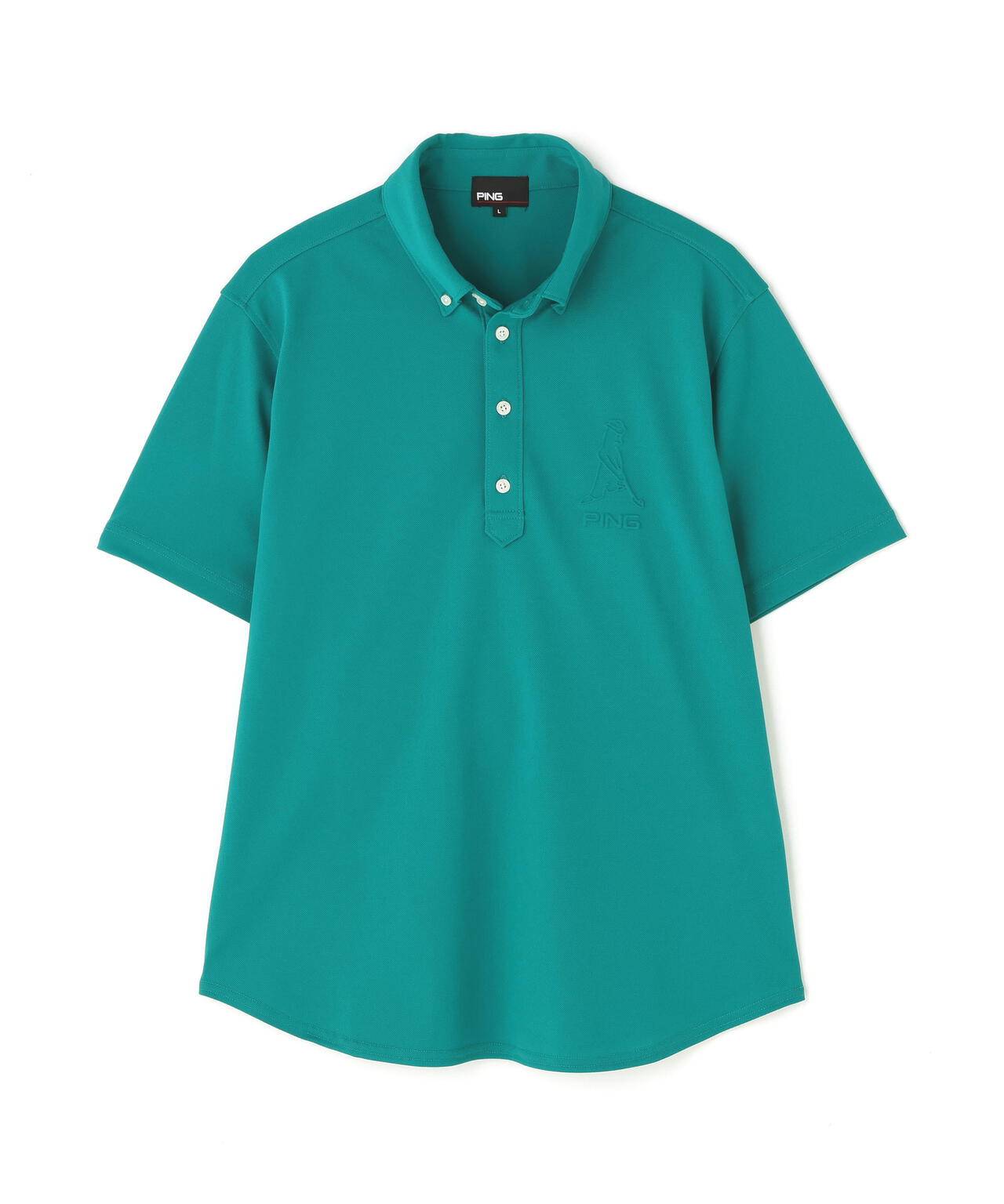 【PING APPAREL】Mr.PINGエンボスカノコ レイブロック半袖ボタンダウンシャツ ＜NAITVE＞ (MENS)