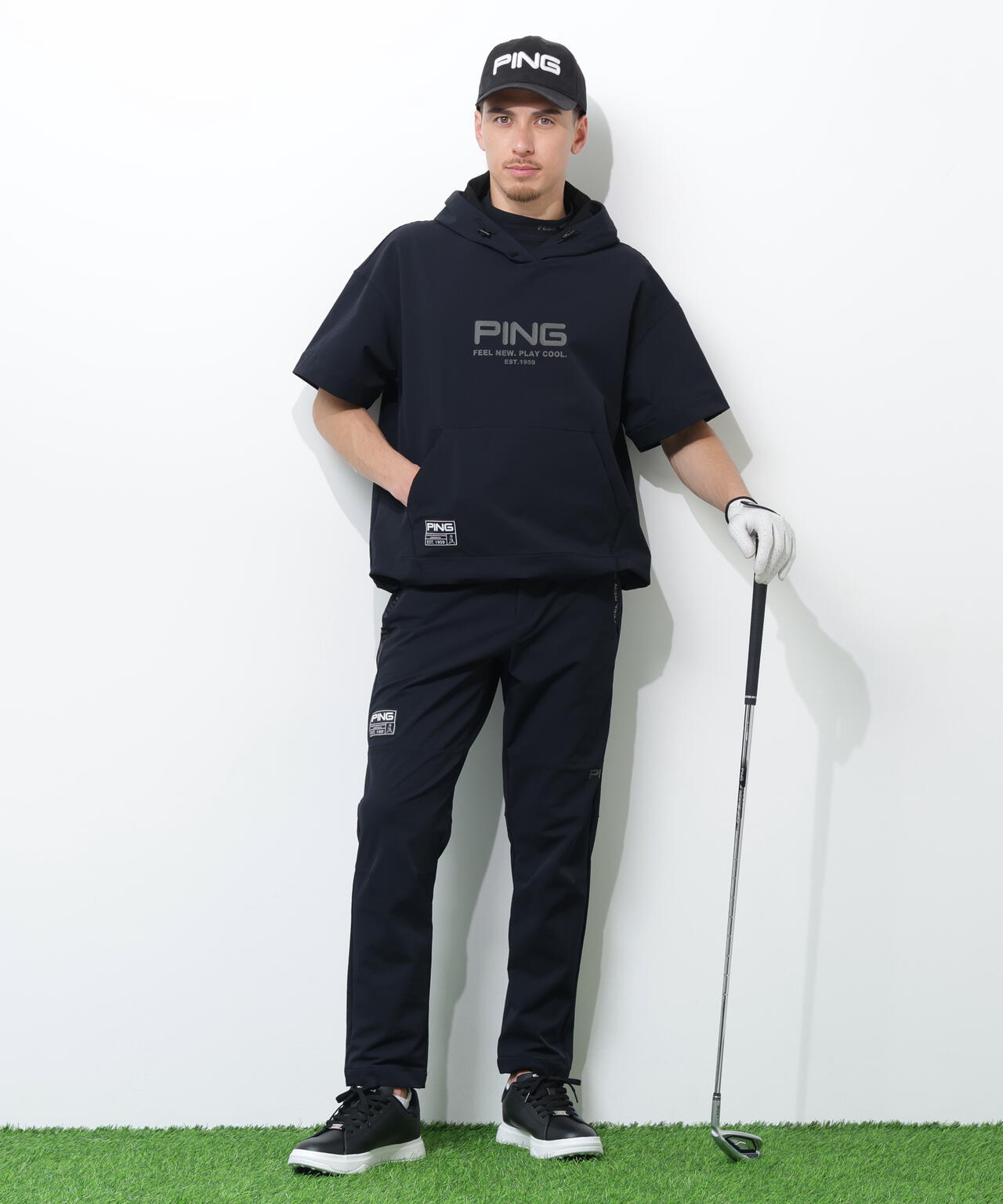 【PING APPAREL】半袖フーディプルオーバー ＜GOLD＞ (MENS)
