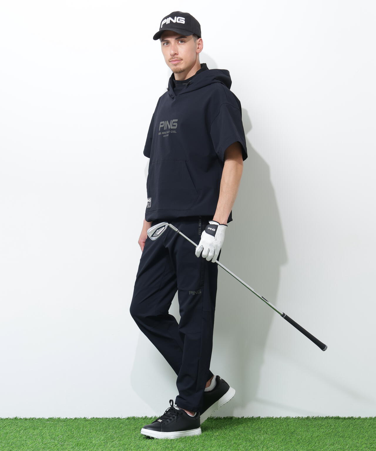 【PING APPAREL】半袖フーディプルオーバー ＜GOLD＞ (MENS)
