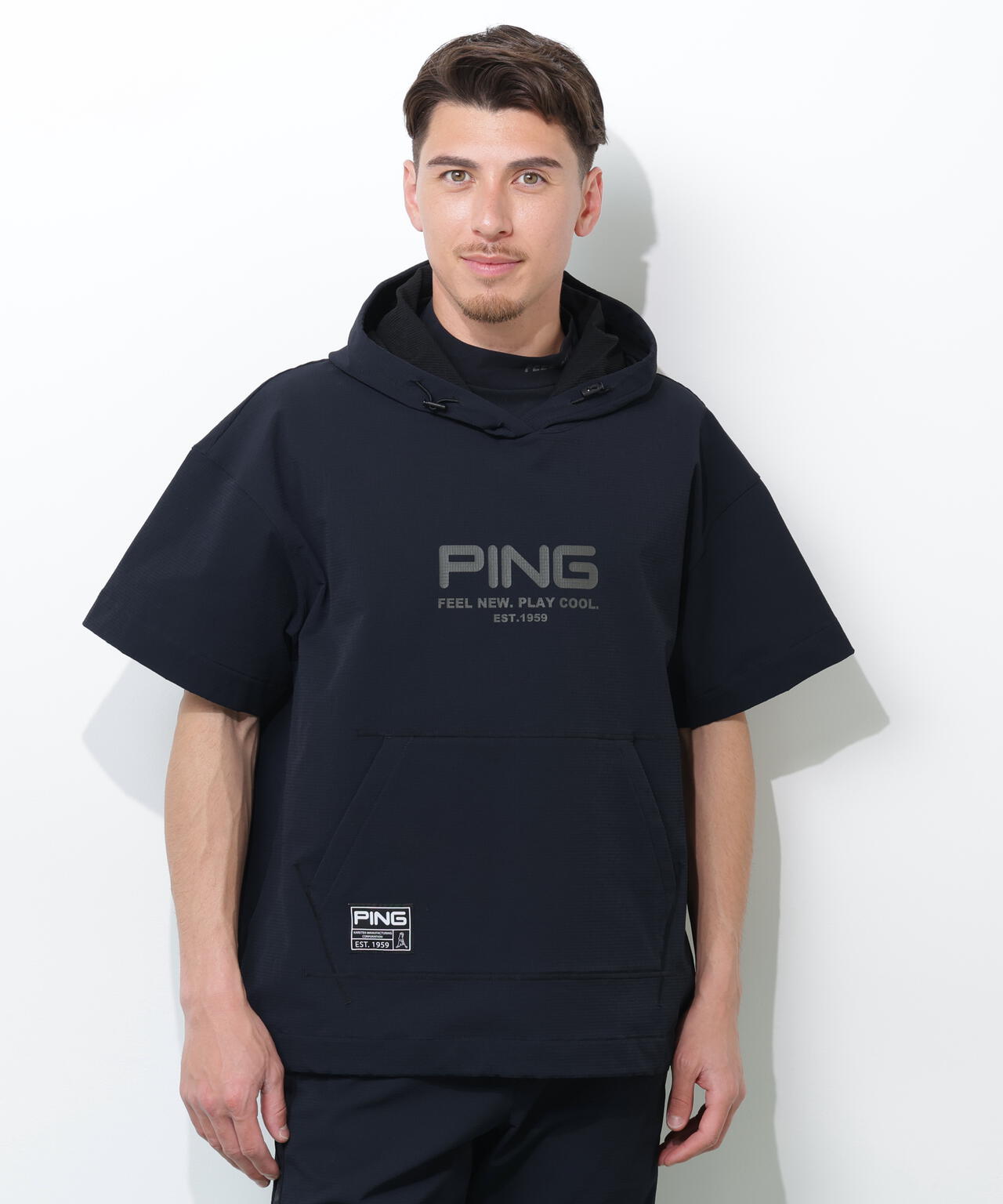 【PING APPAREL】半袖フーディプルオーバー ＜GOLD＞ (MENS)
