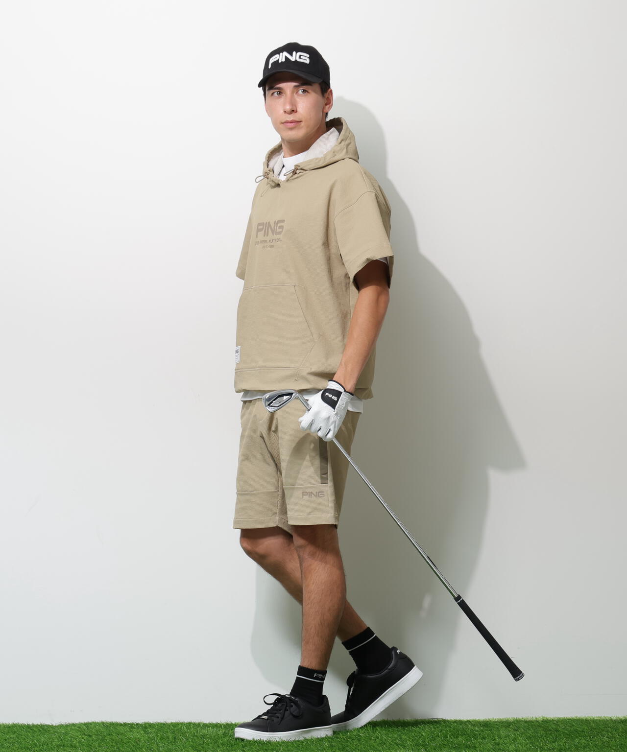 【PING APPAREL】半袖フーディプルオーバー ＜GOLD＞ (MENS)