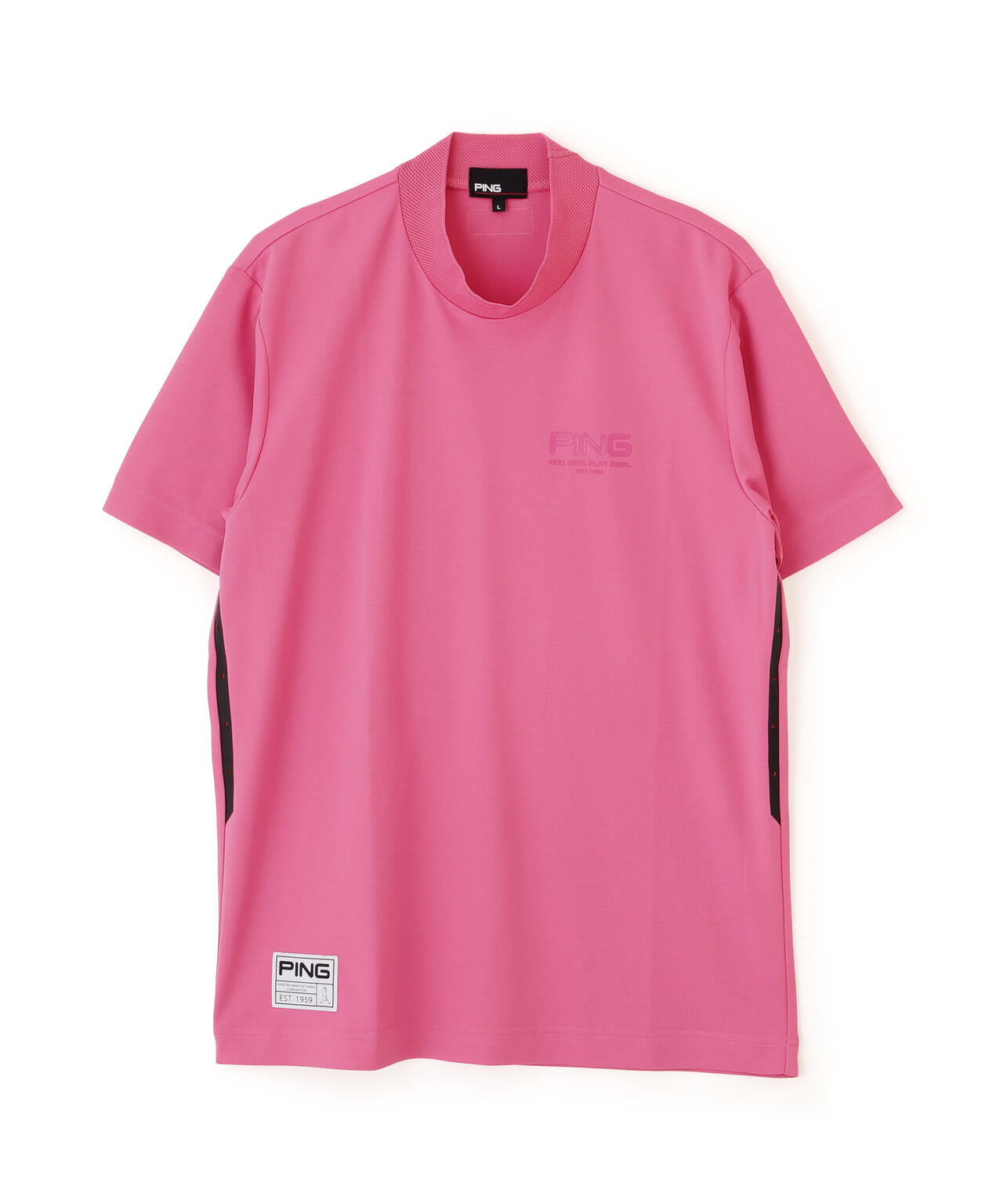 【PING APPAREL】サンベール×クールフローカノコ半袖ハイネックシャツ ＜GOLD＞ (MENS)
