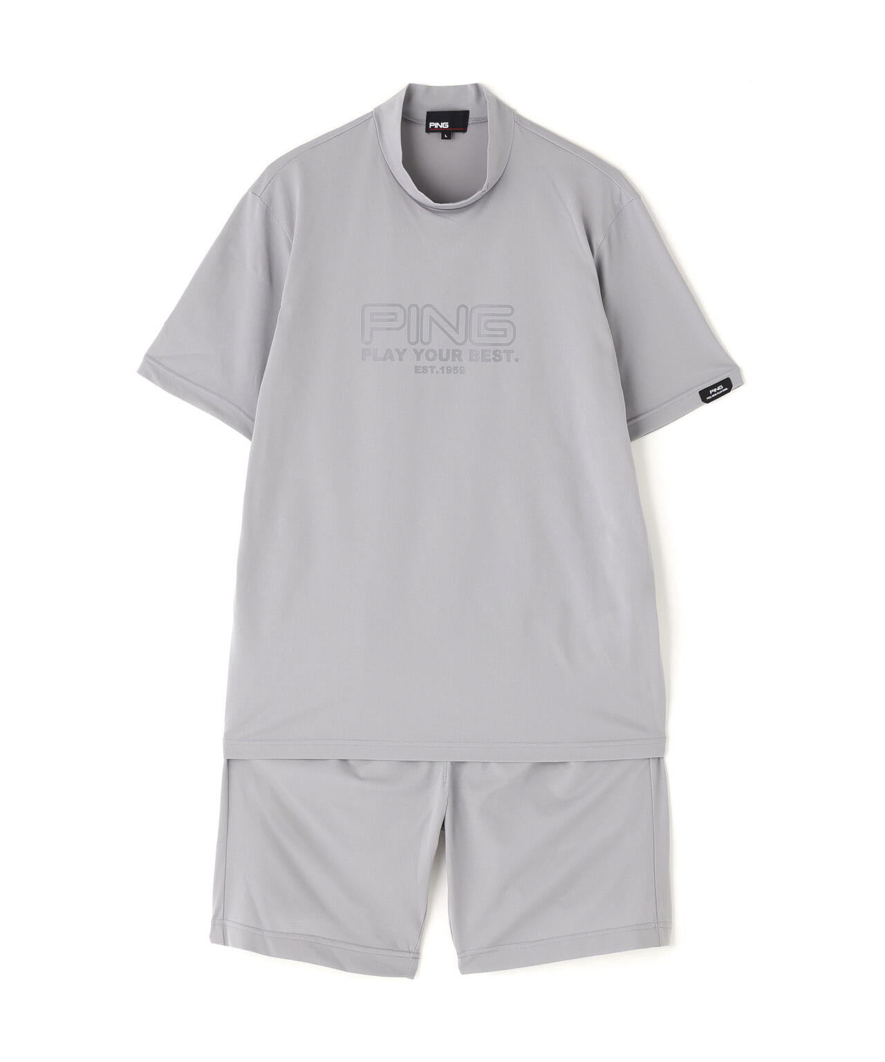 【PING APPAREL】全方向ストレッチドットメッシュ半袖ハイネックシャツ×ショートパンツ ＜PERFORMANCE＞ (MENS)