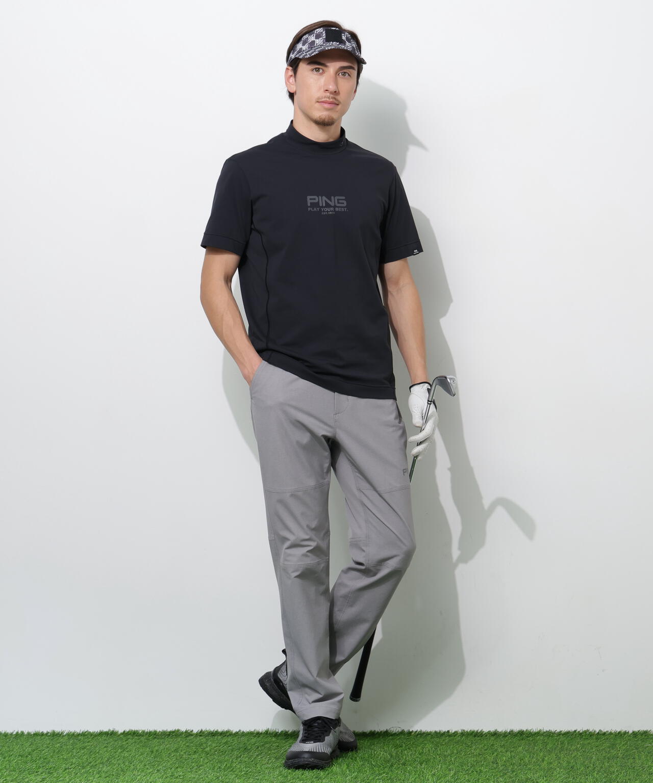 【PING APPAREL】クイックドライ半袖カノコハイネックシャツ ＜PERFORMANCE＞ (MENS)
