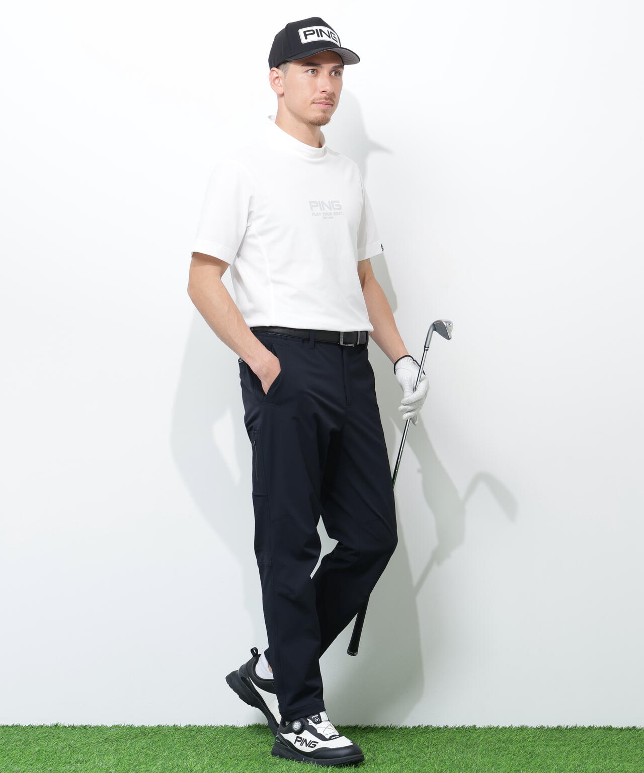【PING APPAREL】クイックドライ半袖カノコハイネックシャツ ＜PERFORMANCE＞ (MENS)