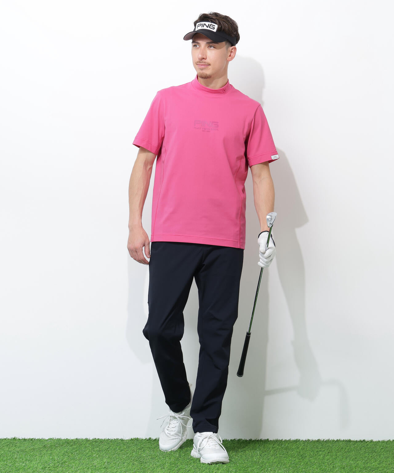 【PING APPAREL】クイックドライ半袖カノコハイネックシャツ ＜PERFORMANCE＞ (MENS)
