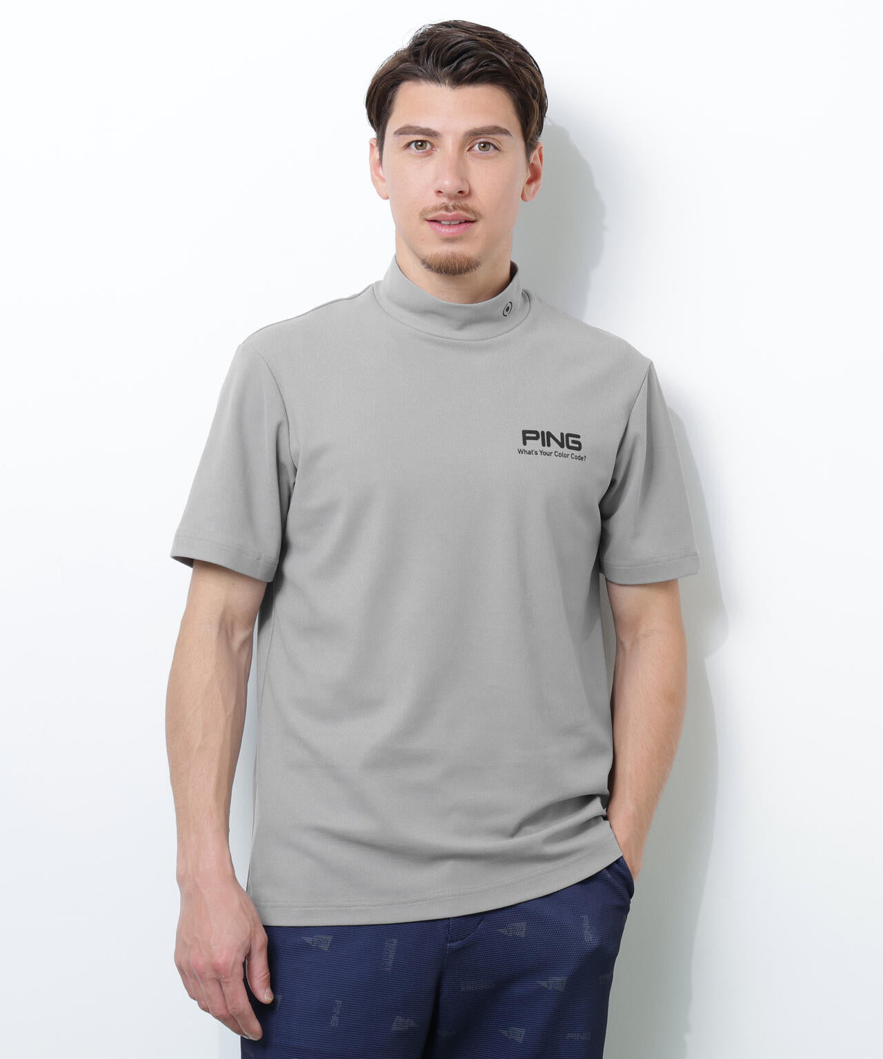 【PING APPAREL】【10カラーシリーズ】PEカノコ半袖ハイネックシャツ ＜NATIVE＞ (MENS)